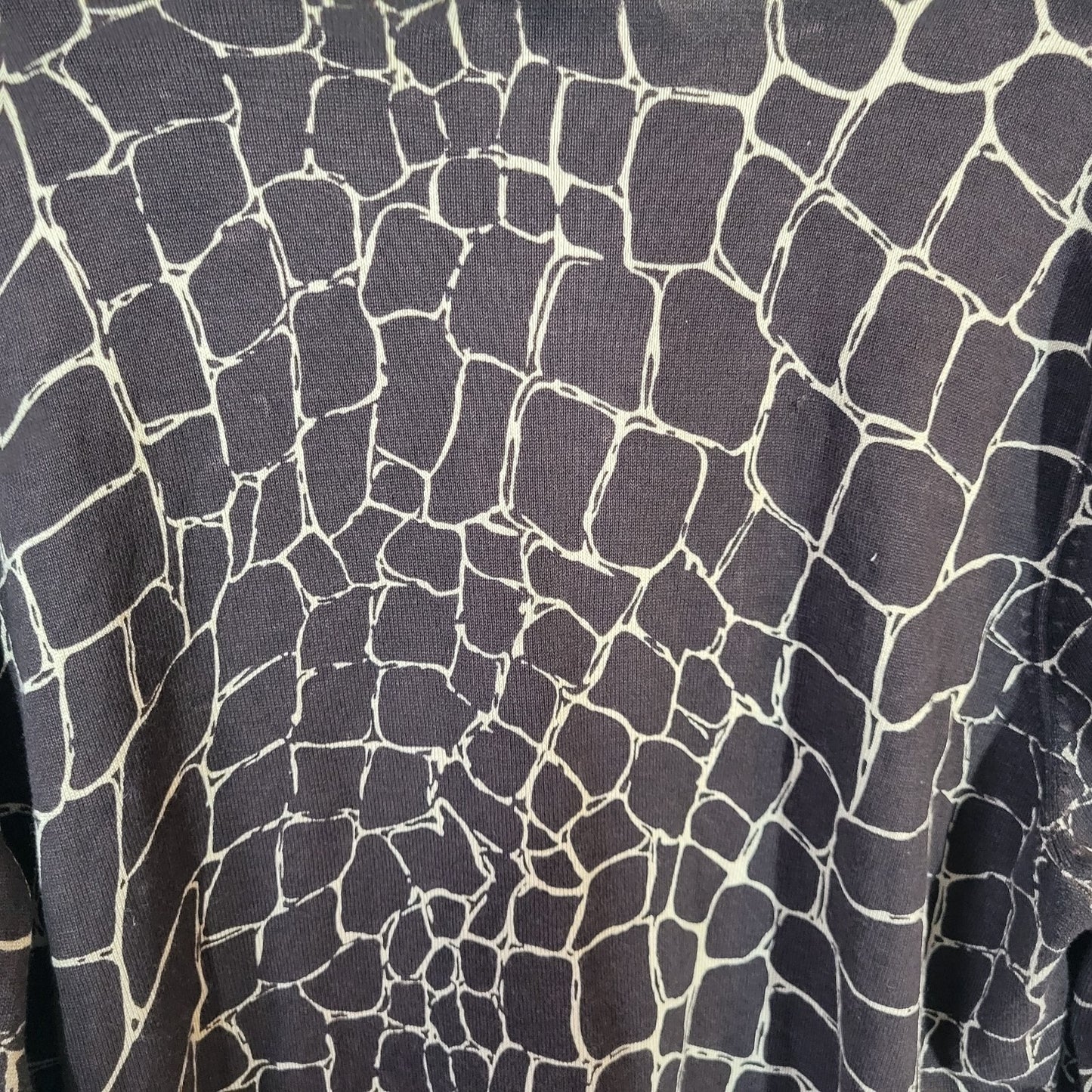 Merona Womens Sweater 20W 22W Plus Cardigan Black Animal Print Lightweight