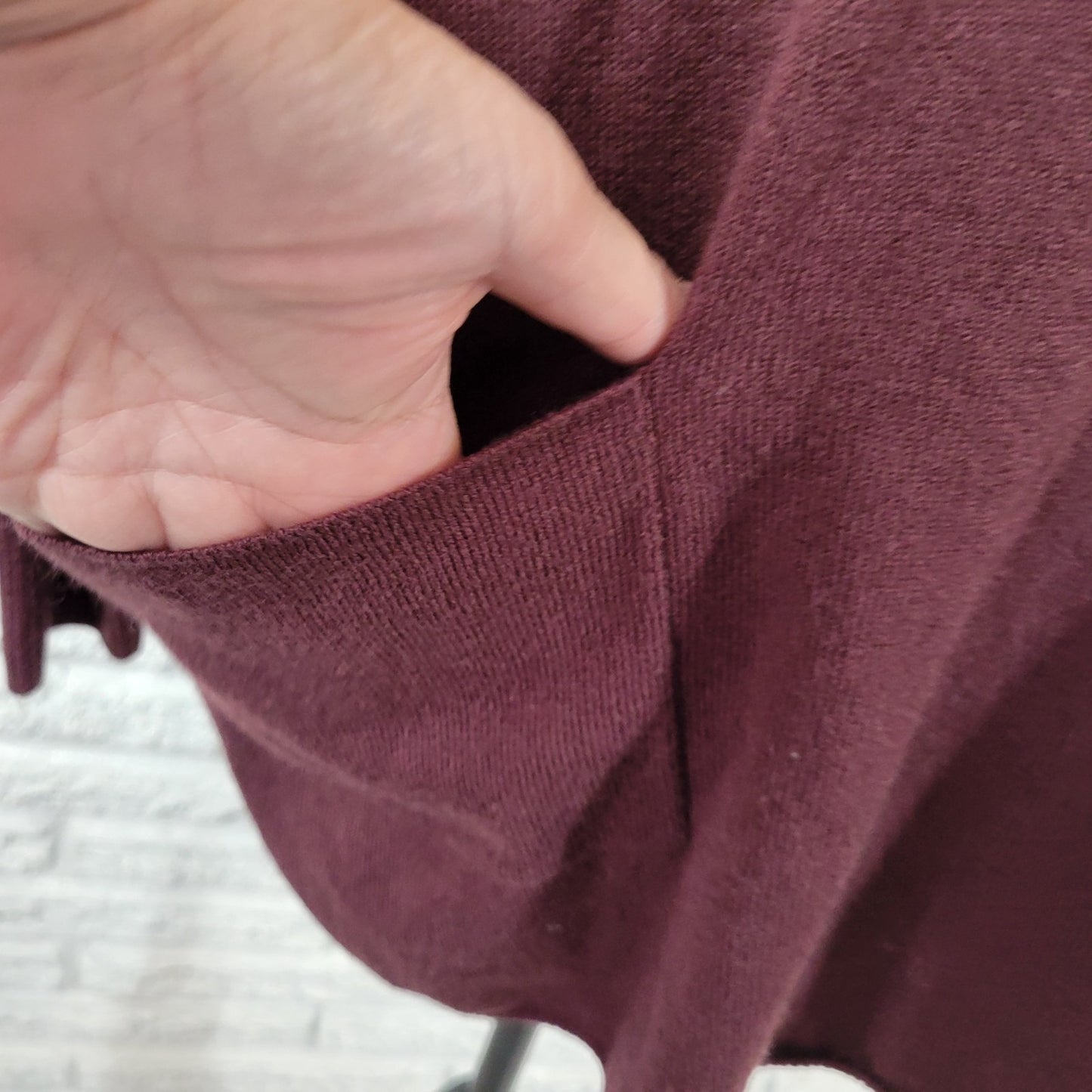 Denim Co Womens Sweater XLP Long Dolman Sleeve Purple Soft Acrylic Pockets Comfy