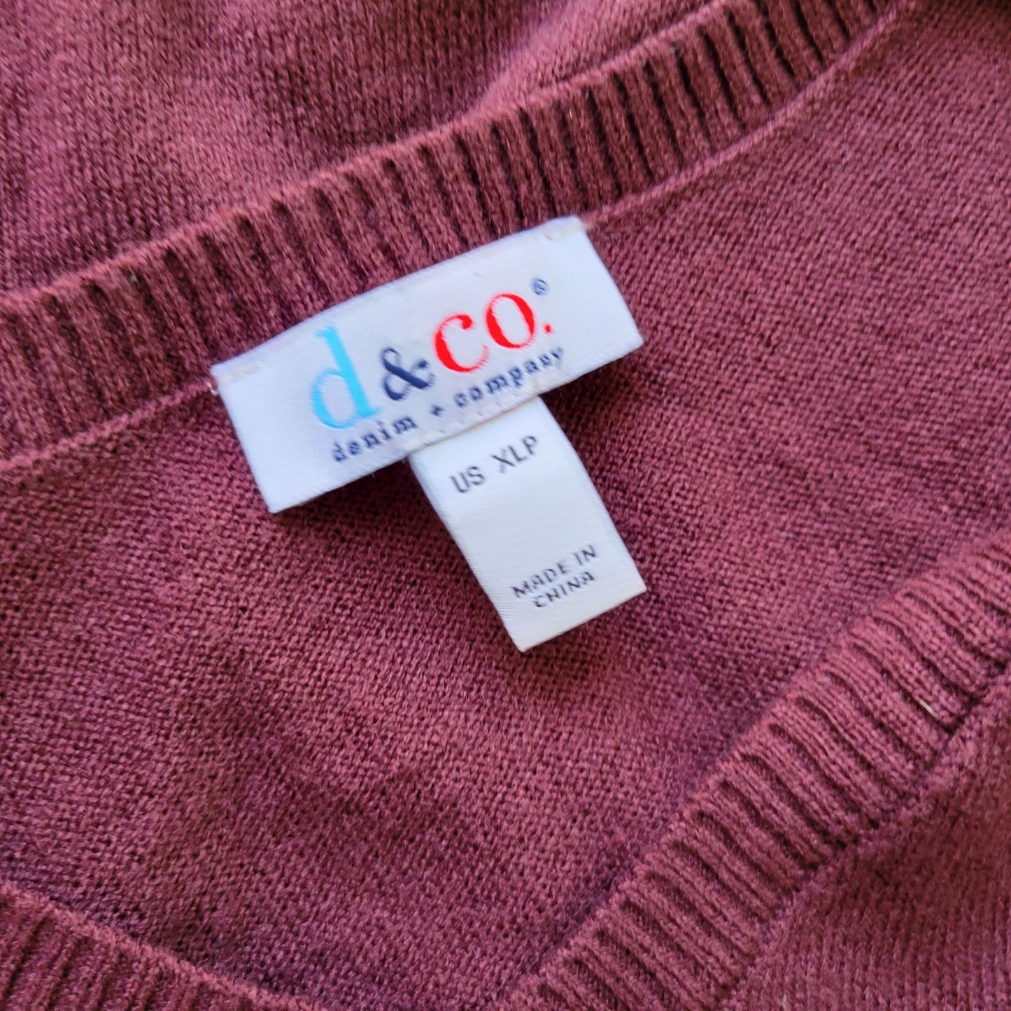 Denim Co Womens Sweater XLP Long Dolman Sleeve Purple Soft Acrylic Pockets Comfy