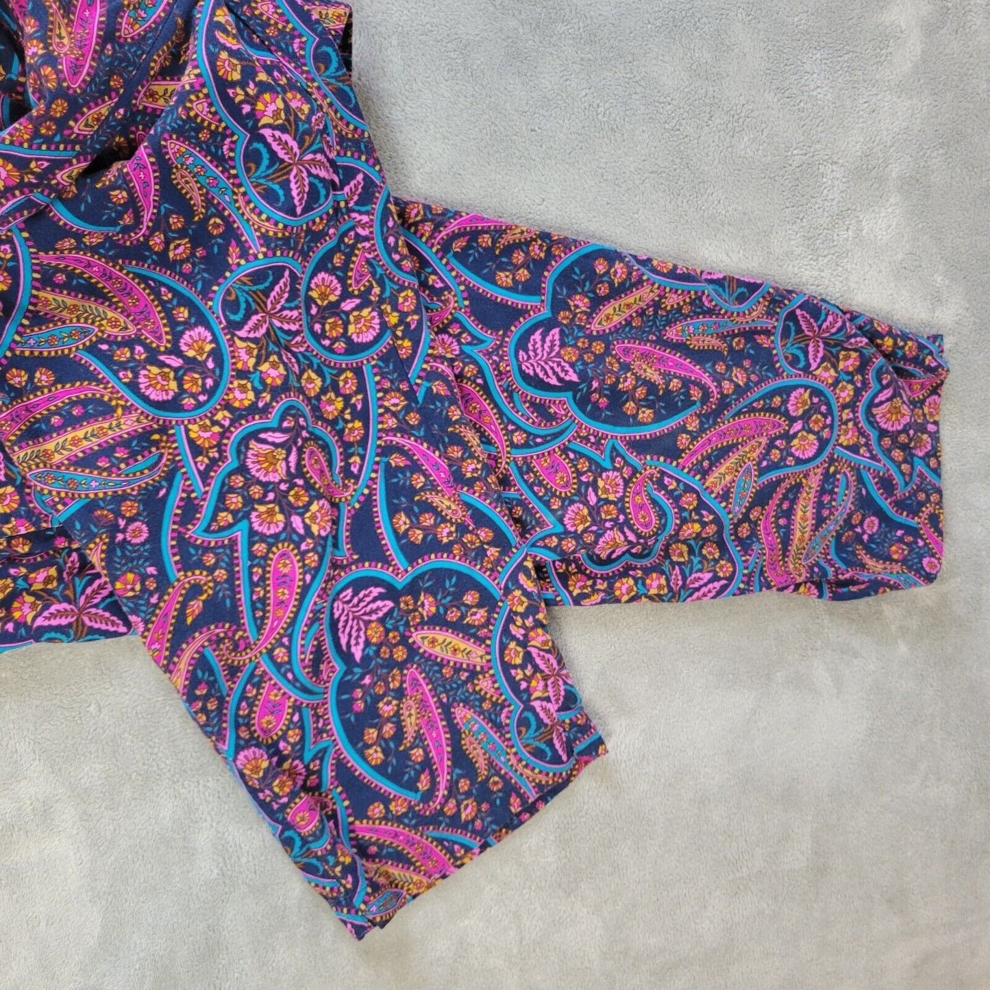 Tommy Bahama Womens Pants XL Pull On Blue Paisley Lightweight Rayon Drawstring