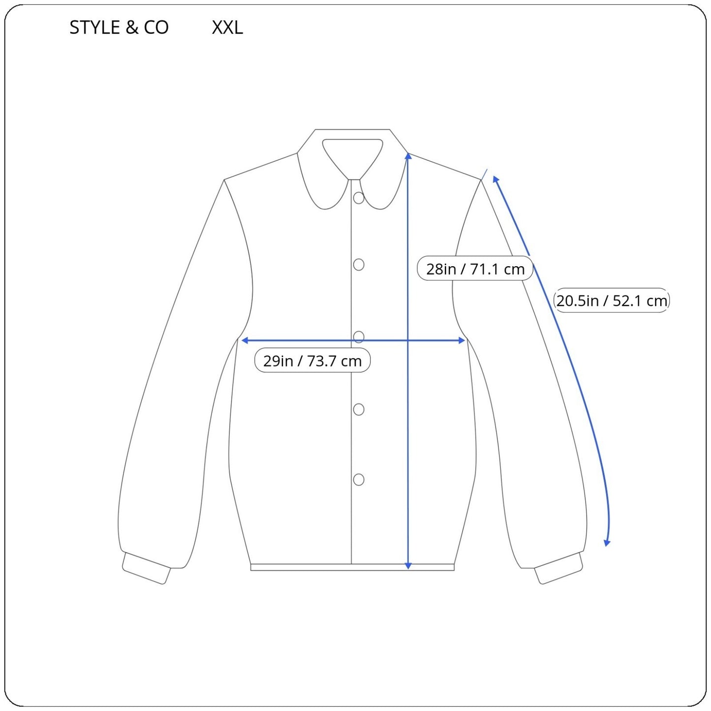 Style Co Womens Top XXL Plus Long Sleeve Blue Lavender Floral Casual Lightweight