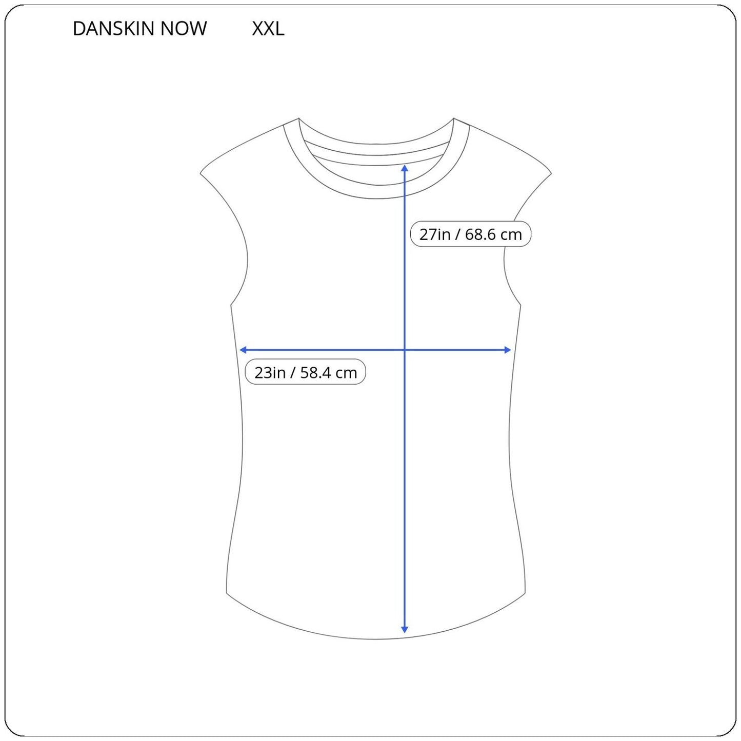 Danskin Now Loose Womens XXL Plus Tee Sleeveless Peace Love Sweat Active Black