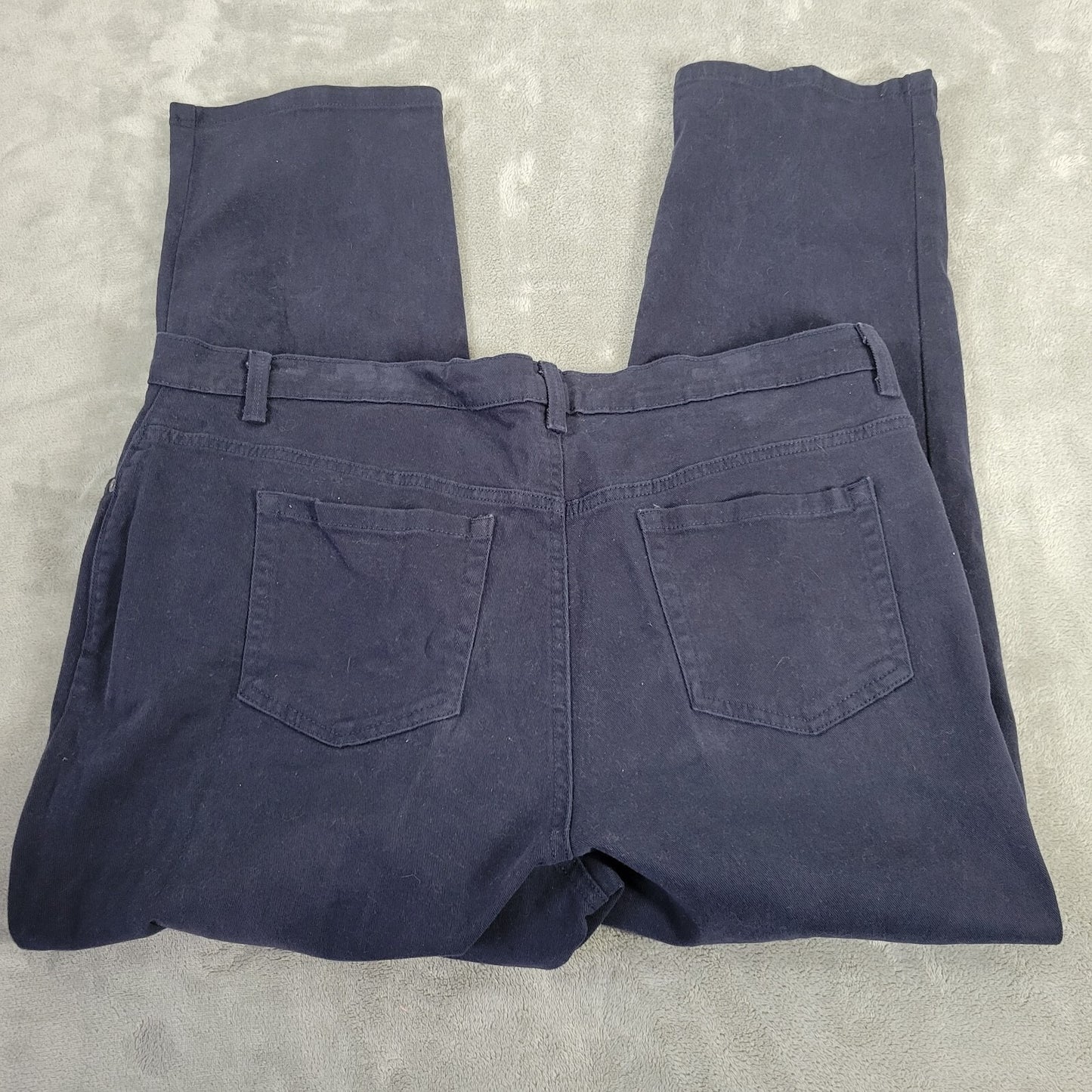 Gloria Vanderbilt Amanda Womens Jeans 18WP Straight Leg Blue Zip Cotton Blend