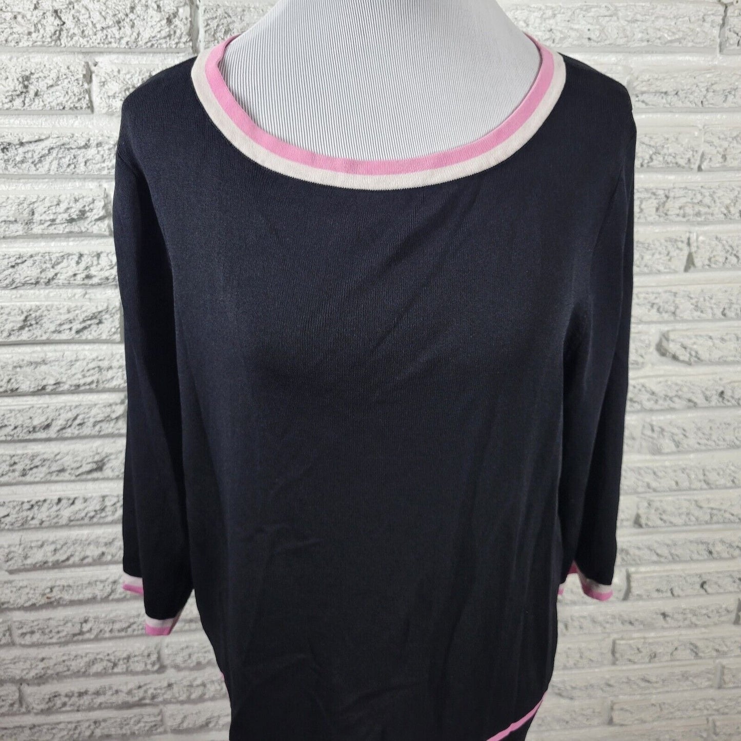 Grace Dane Lewis Women Top 1X Plus 3/4 Sleeve Knit Office Casual Comfy Stretch