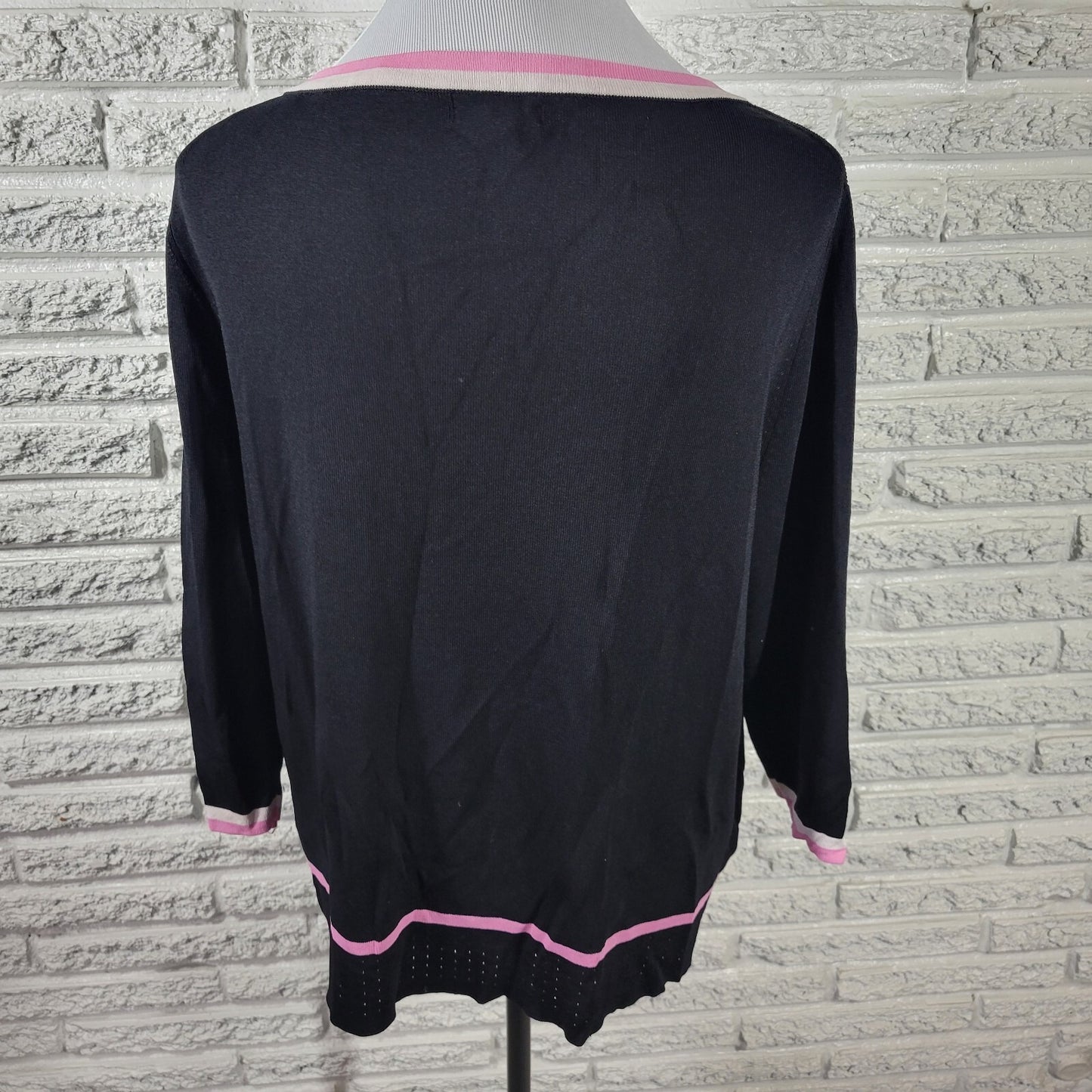 Grace Dane Lewis Women Top 1X Plus 3/4 Sleeve Knit Office Casual Comfy Stretch