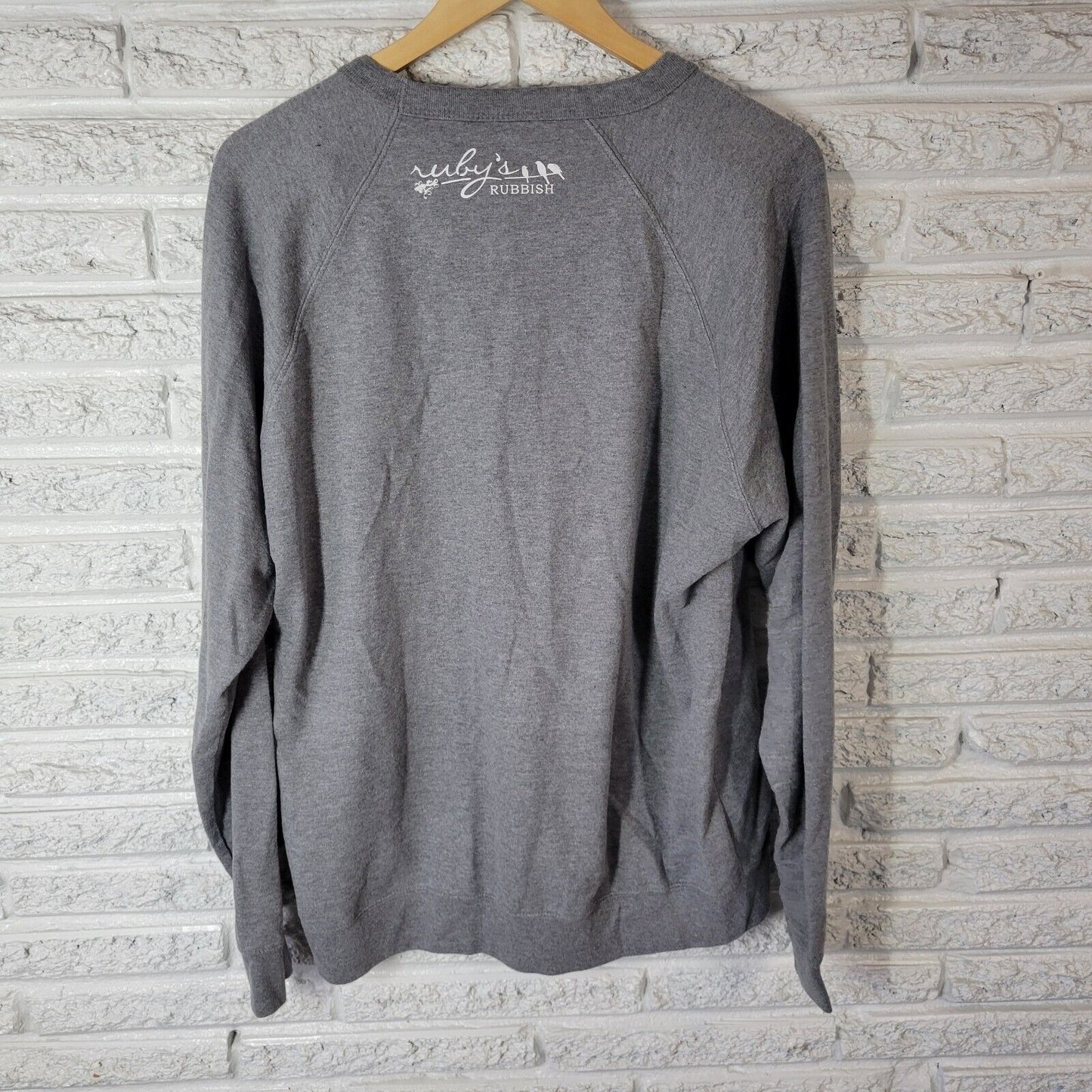 Womens Sweatshirt 2XL Plus Long Sleeve Gray Christian Little Coffee Lot of Jesus