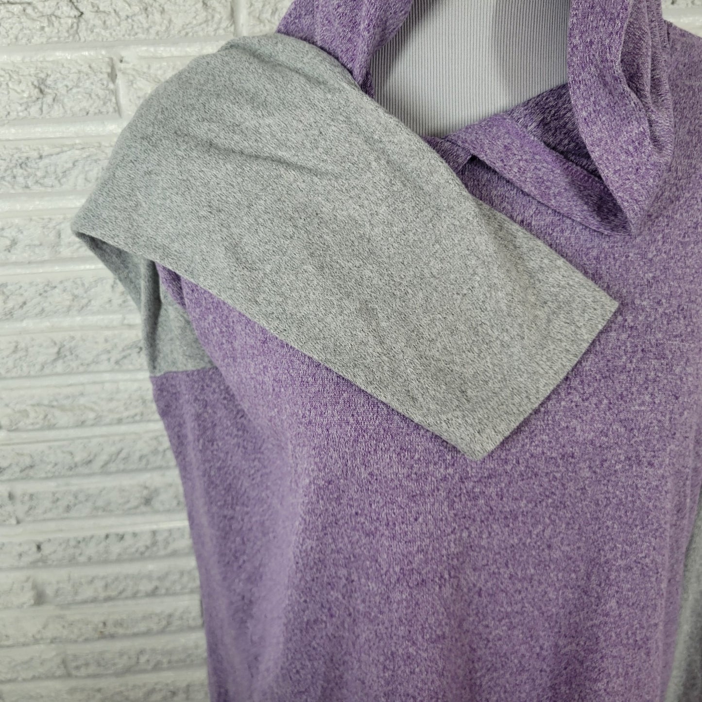 Bobbie Brooks Womens Top 2X Plus Hoodie Lightweight Lavender Soft Slit Comfy