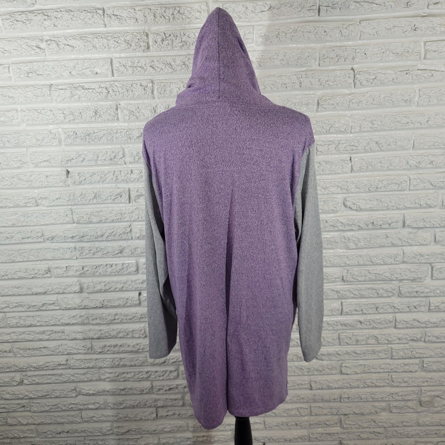 Bobbie Brooks Womens Top 2X Plus Hoodie Lightweight Lavender Soft Slit Comfy