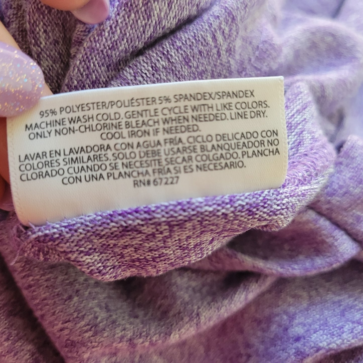 Bobbie Brooks Womens Top 2X Plus Hoodie Lightweight Lavender Soft Slit Comfy