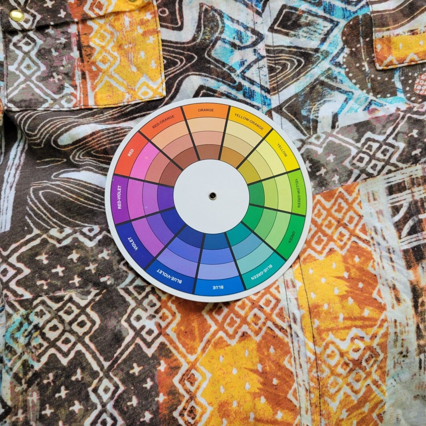 Chicos Womens Top 3 Standard XL 3/4 Sleeve Brown Geometric Pockets Casual Cotton