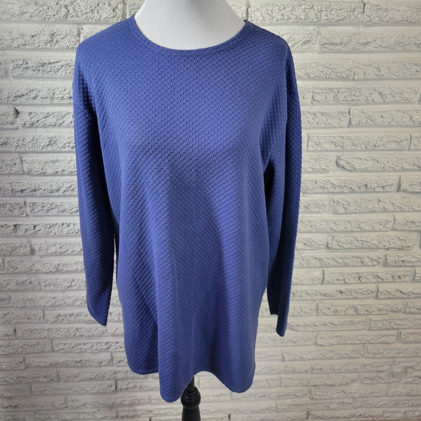 New York Co Womens Top Extra Large Tunic Sweater Blue Poly Blend Casual Comfy