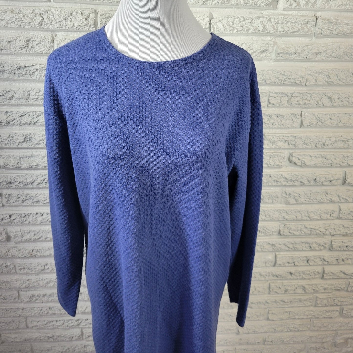New York Co Womens Top Extra Large Tunic Sweater Blue Poly Blend Casual Comfy