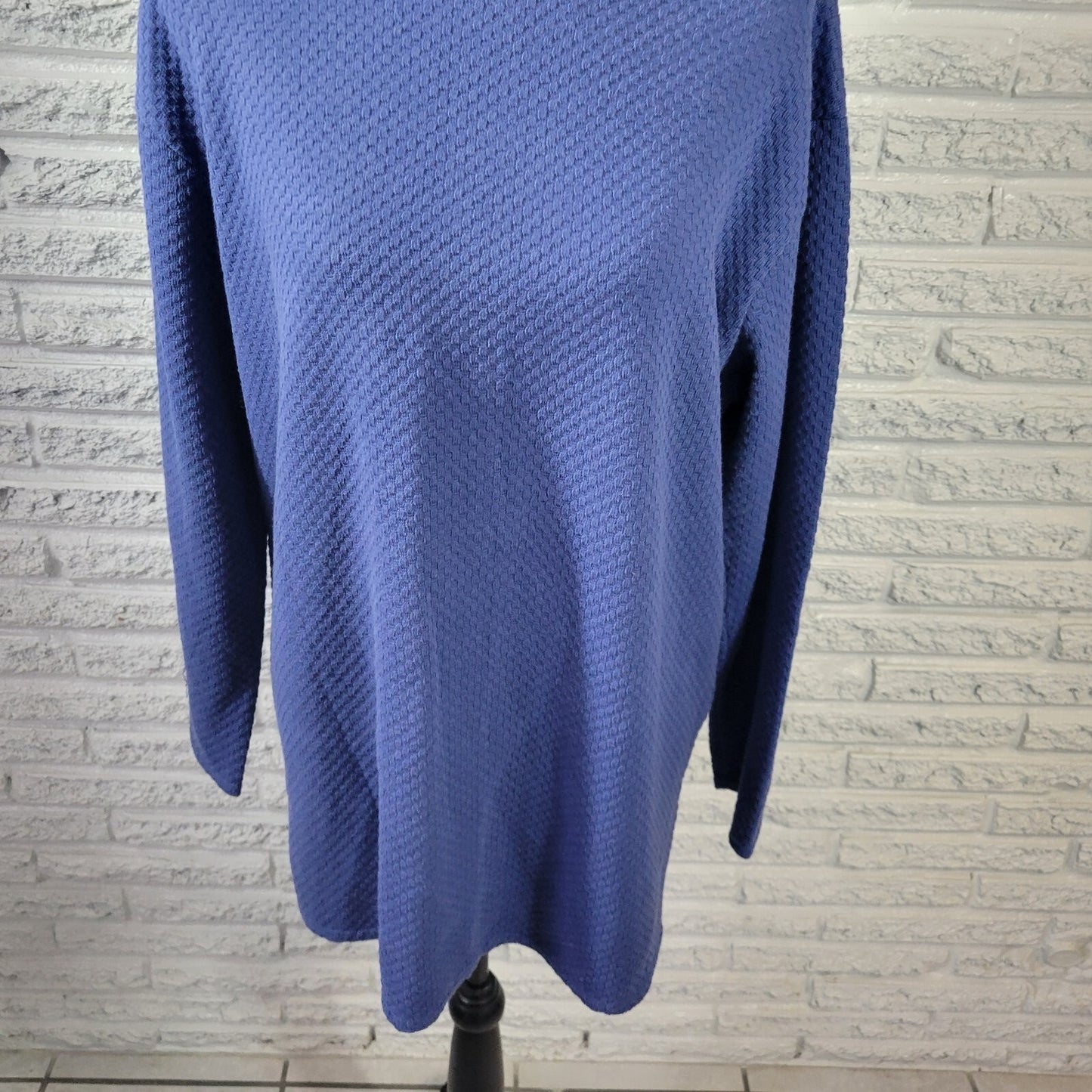 New York Co Womens Top Extra Large Tunic Sweater Blue Poly Blend Casual Comfy