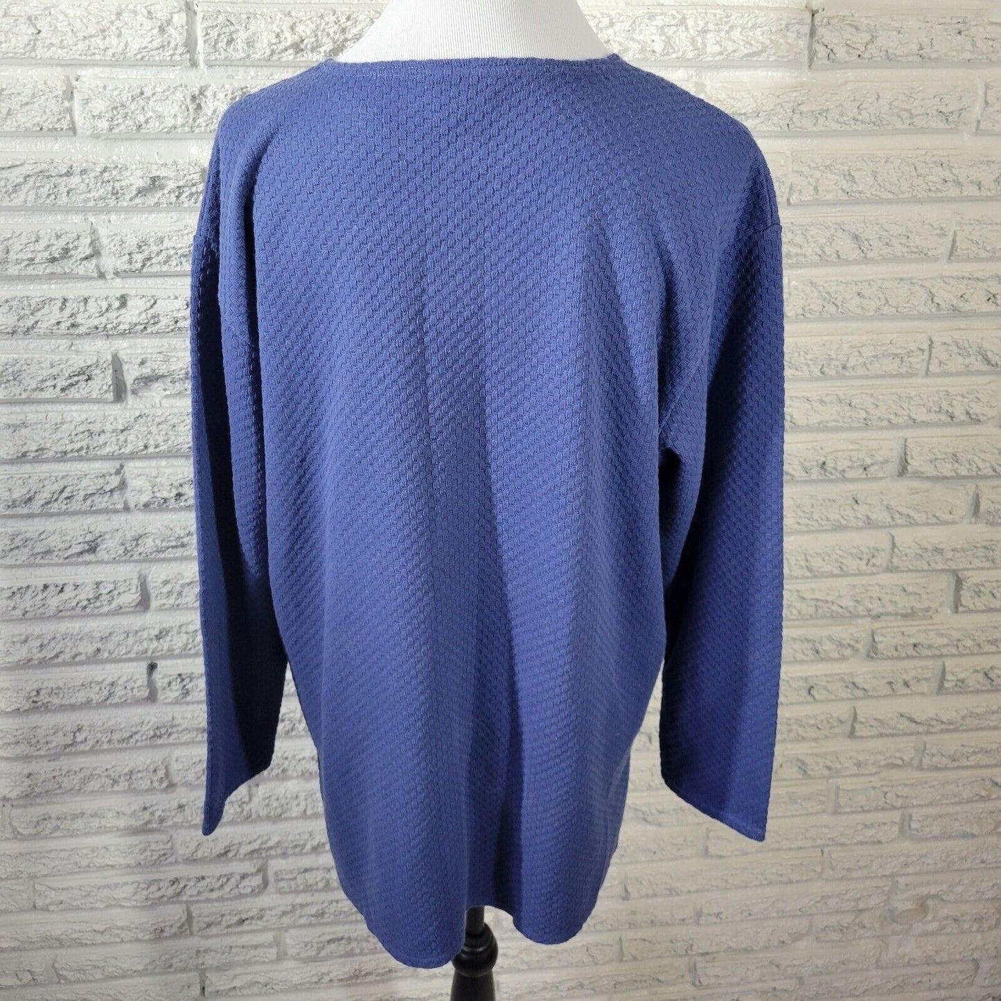 New York Co Womens Top Extra Large Tunic Sweater Blue Poly Blend Casual Comfy