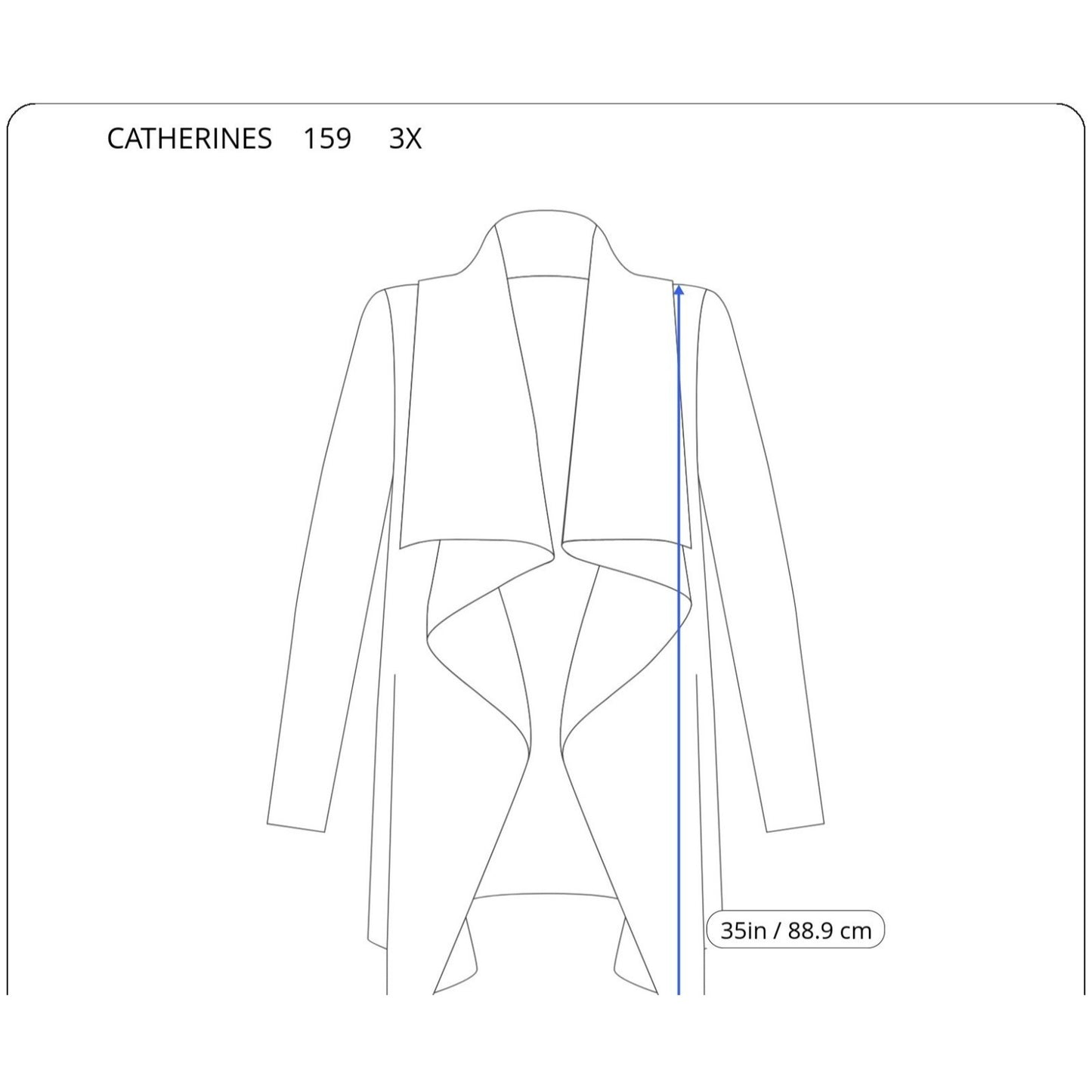 Catherines Women Top 3X Plus Cardigan Open Sheer Blue Watercolor Paisley Pintuck