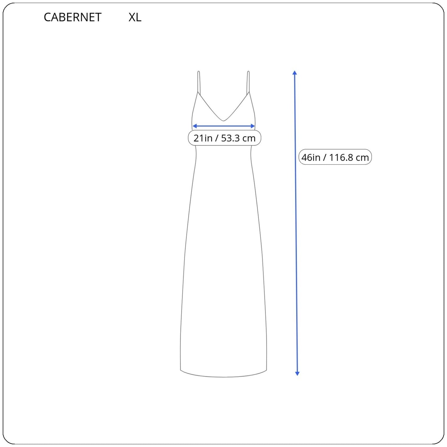 Cabernet Women's XL Nightgown Chemise V-Neck Spaghetti Strap Blue Geometric