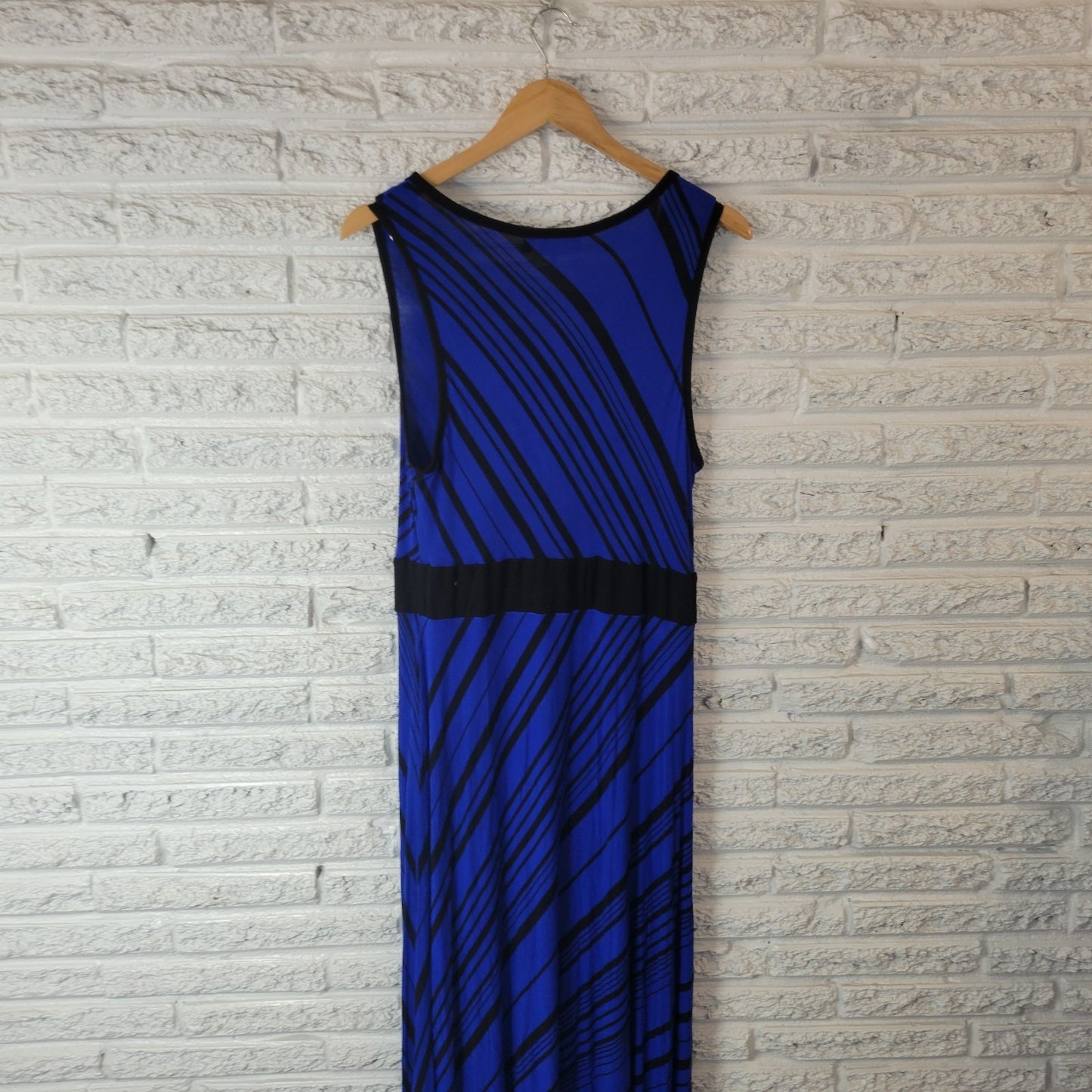 Apt 9 Womens Dress 1X Plus Sheath Sleeveless Blue Black Stripe Handkerchief Hem