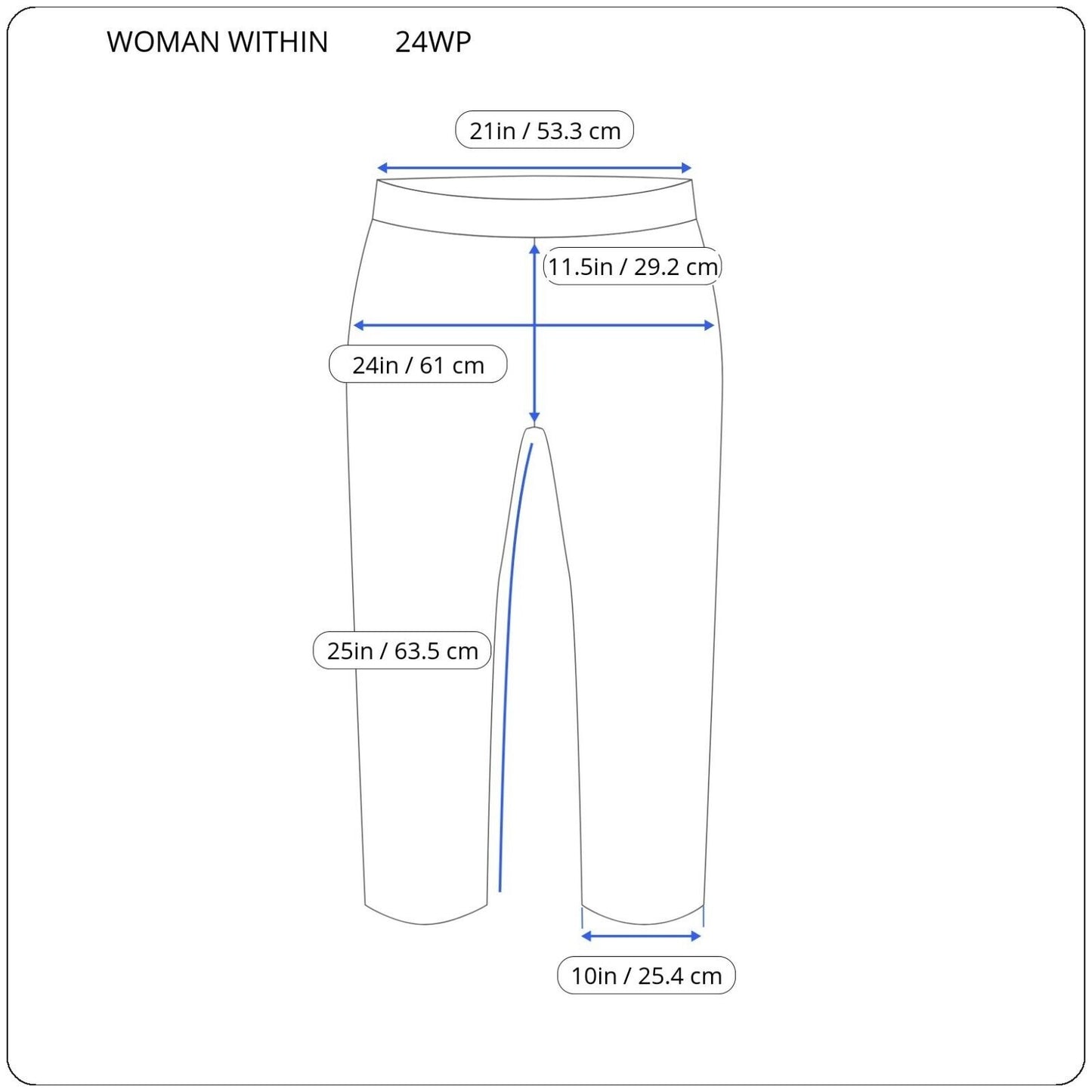 Woman Within Womens Jeans 22WP Petite Capri Straight Leg Medium Blue Denim Zip