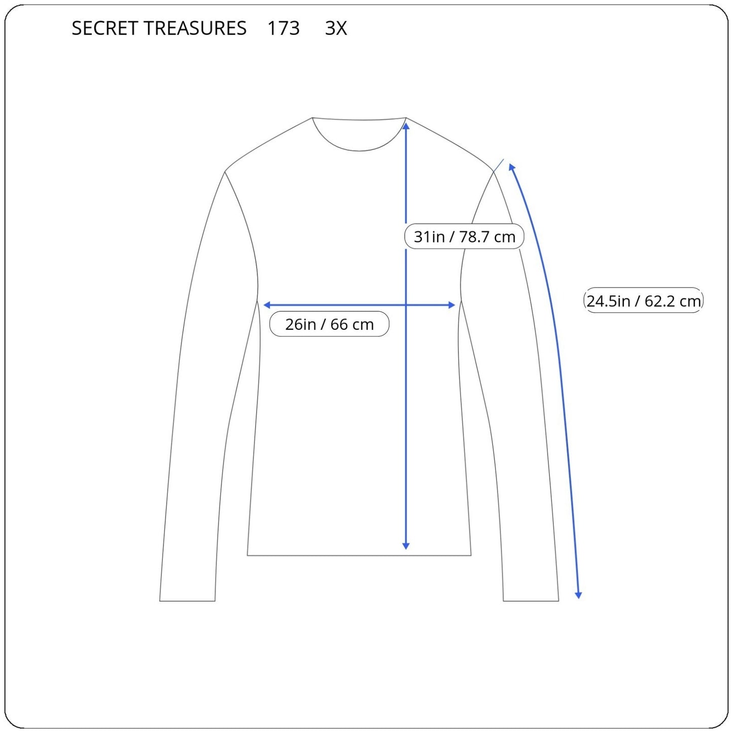 Secret Treasures Womens Pajama Top 3X Plus Poly Blend Blue Animals Winter Comfy