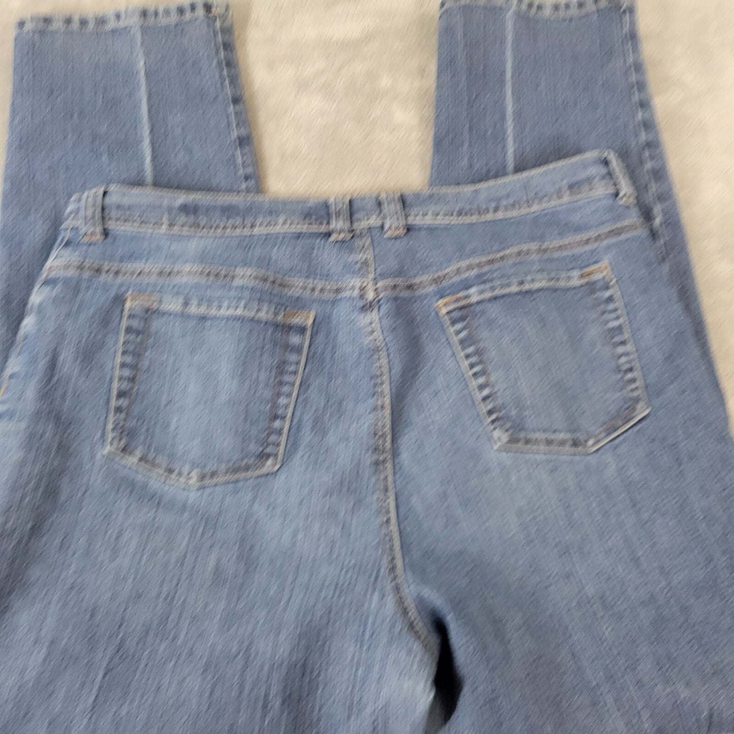 Gloria Vanderbilt Amanda Womens Jeans 18 Straight Leg Medium Blue Denim Zip Fly