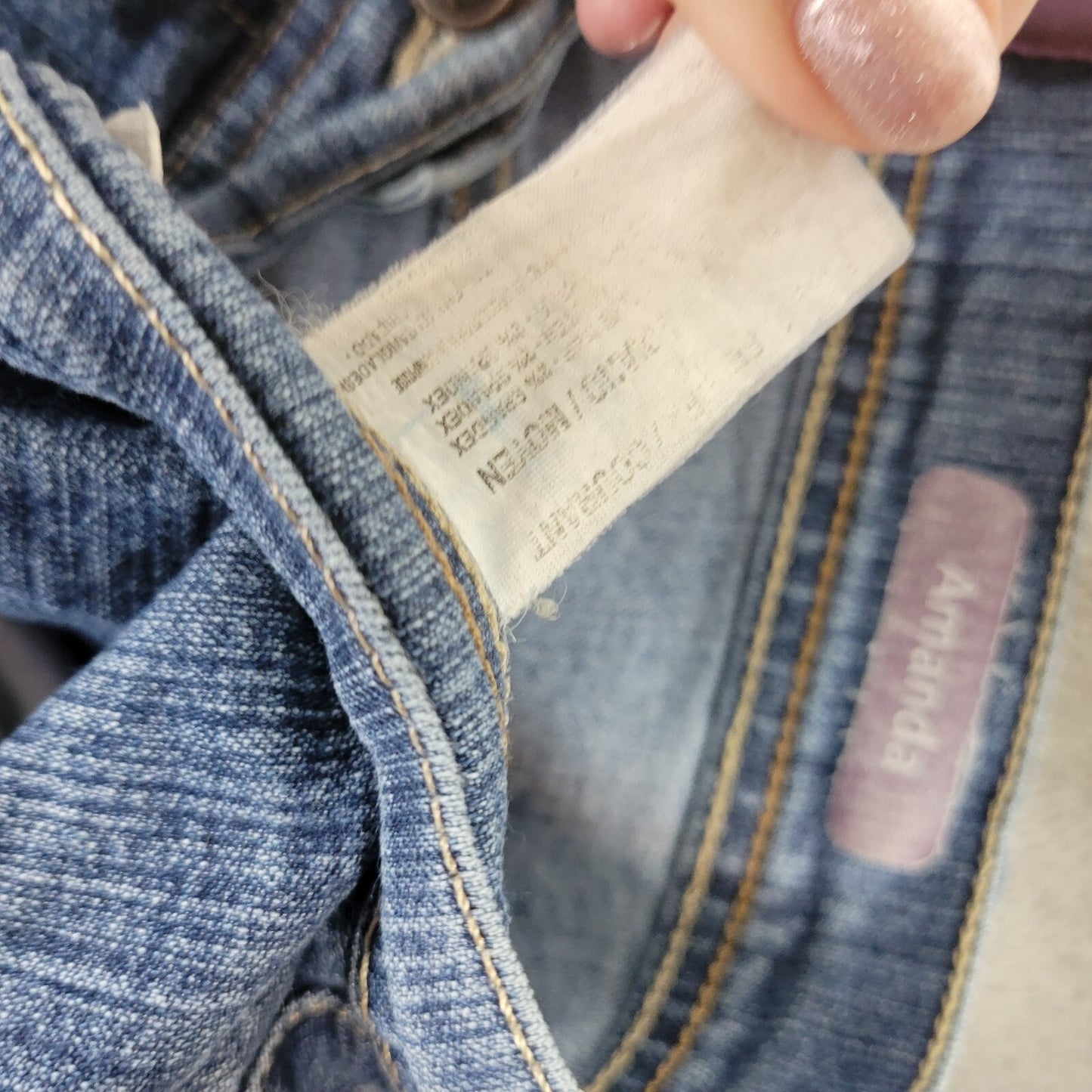 Gloria Vanderbilt Amanda Womens Jeans 18 Straight Leg Medium Blue Denim Zip Fly