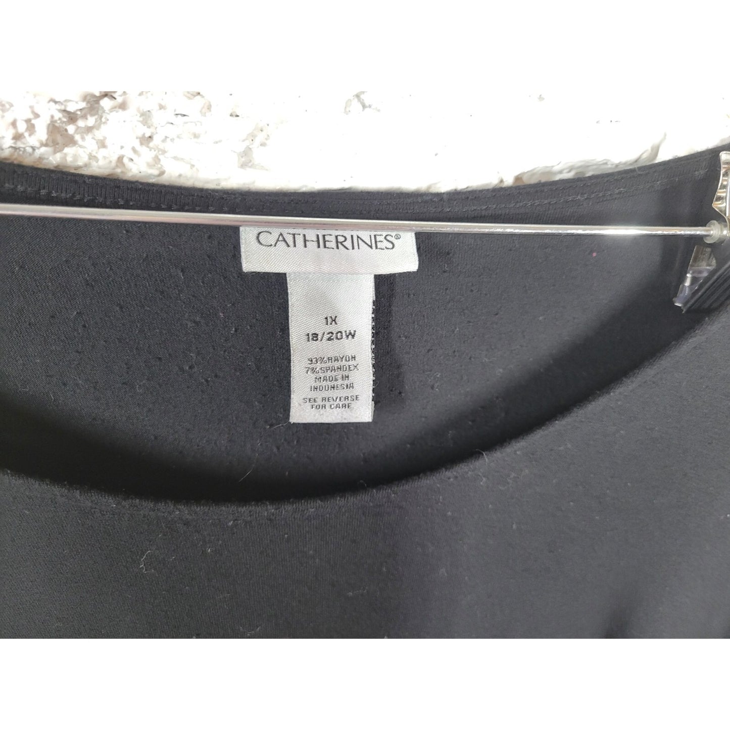 Catherines Womens Dress 1X Plus Short Sleeve Purple Color Block Rayon Blend