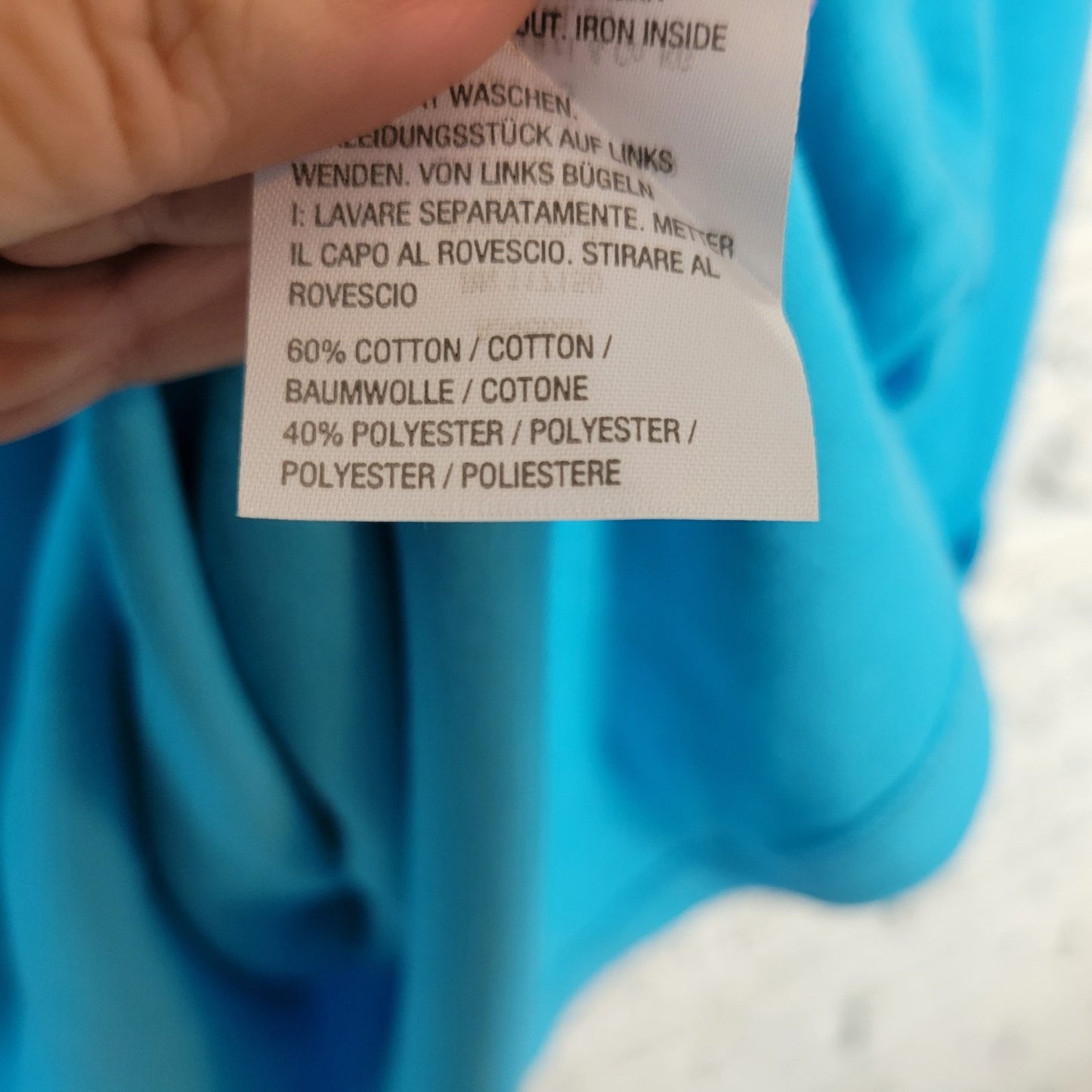 Quacker Factory Womens Top 3X Plus Tunic Roll Tab Sleeve Faux Pearls Blue