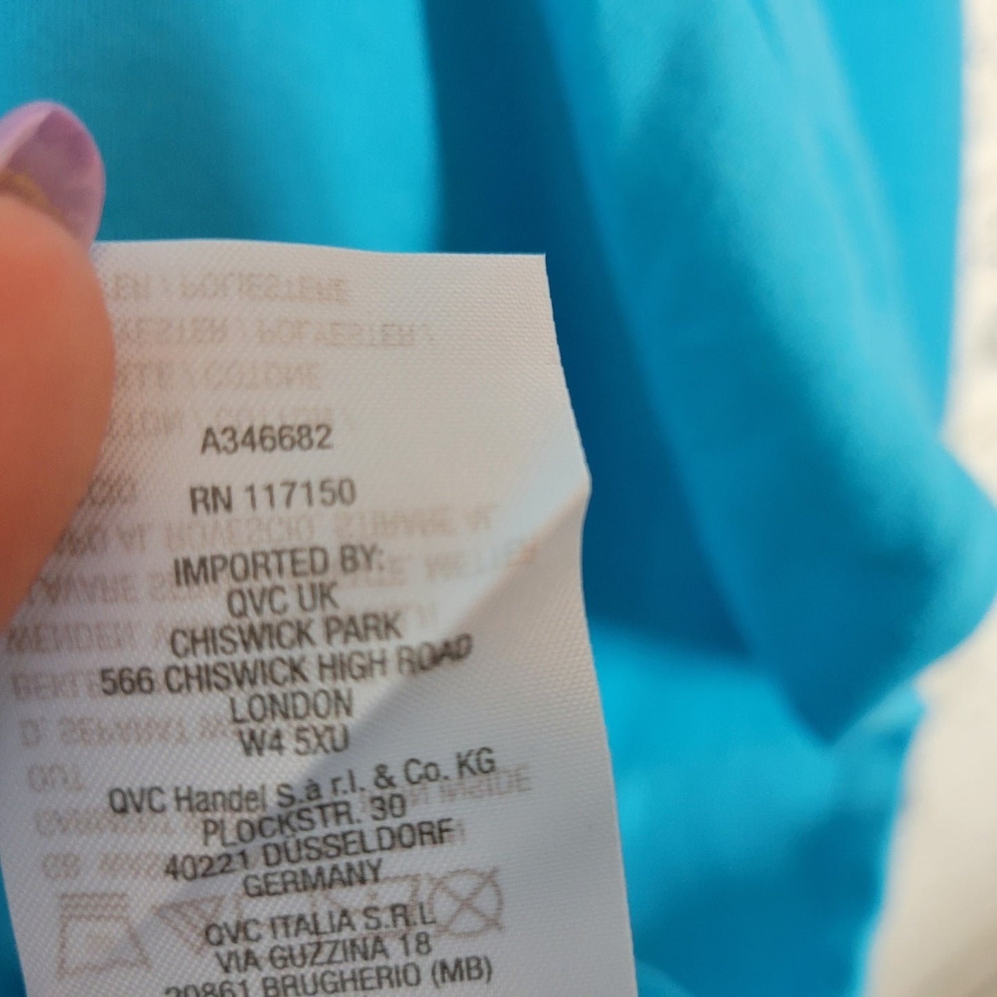 Quacker Factory Womens Top 3X Plus Tunic Roll Tab Sleeve Faux Pearls Blue