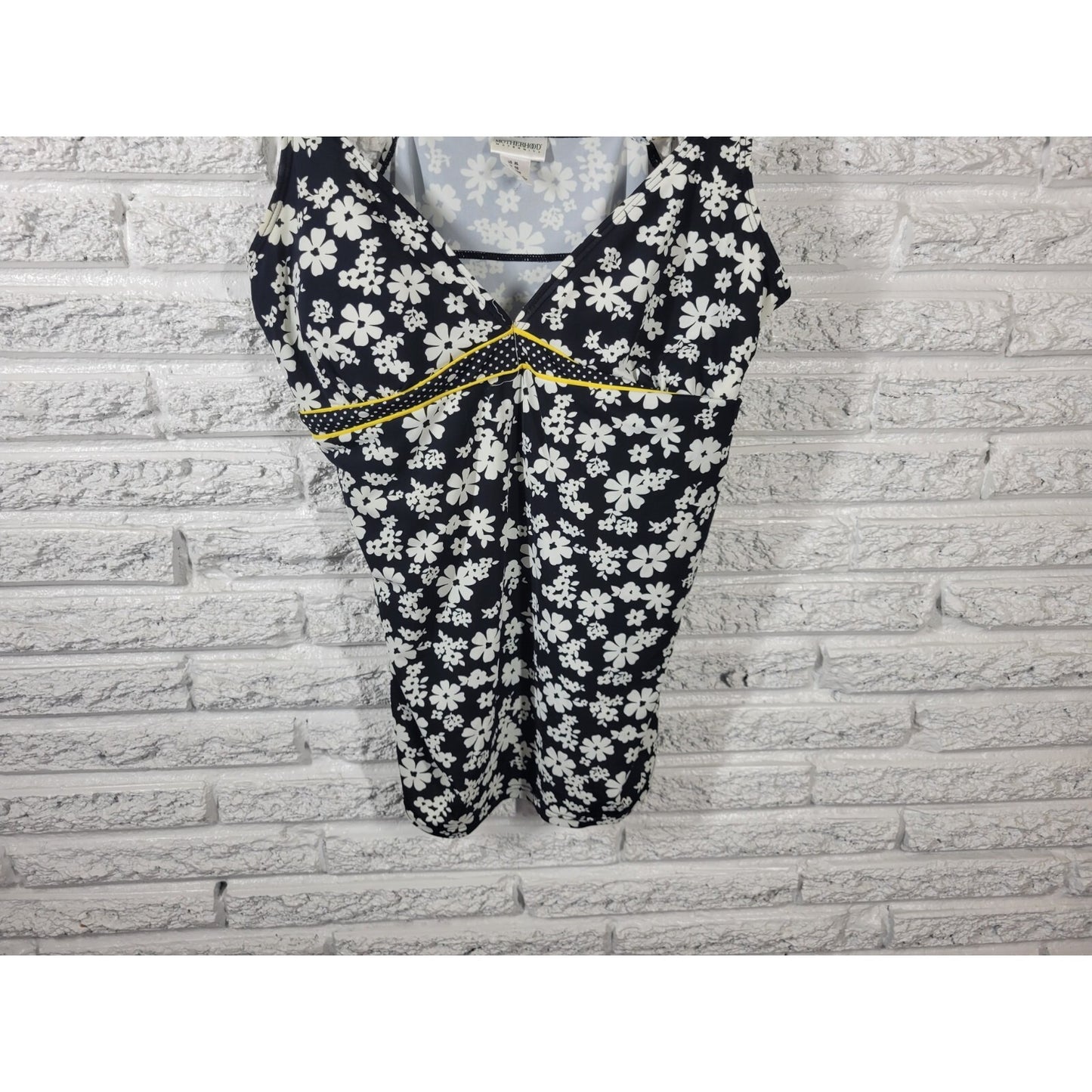 Motherhood Maternity Womens Swim Top Extra Large XL Spaghetti Black Floral Bra