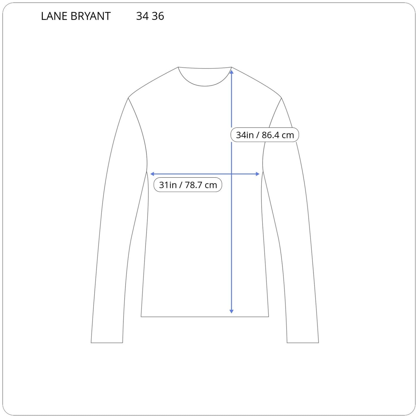 Lane Bryant Womes Sweatshirt 34 36 Plus Long Sleeve Knit Tunic Cotton Blend Gray