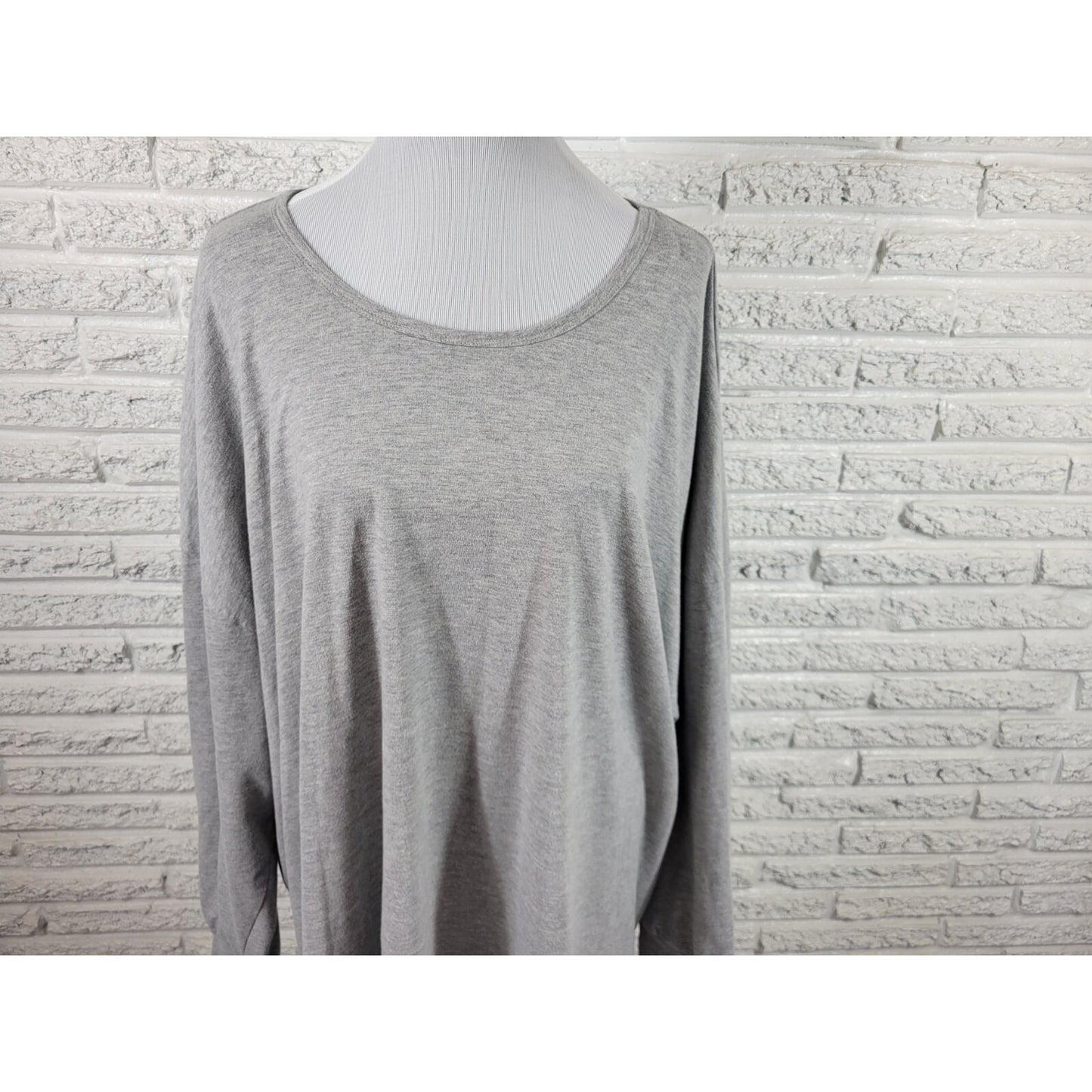 Lane Bryant Womes Sweatshirt 34 36 Plus Long Sleeve Knit Tunic Cotton Blend Gray