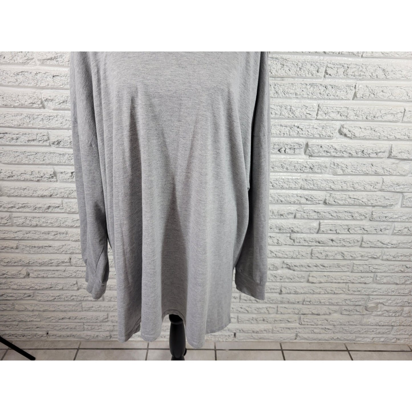 Lane Bryant Womes Sweatshirt 34 36 Plus Long Sleeve Knit Tunic Cotton Blend Gray