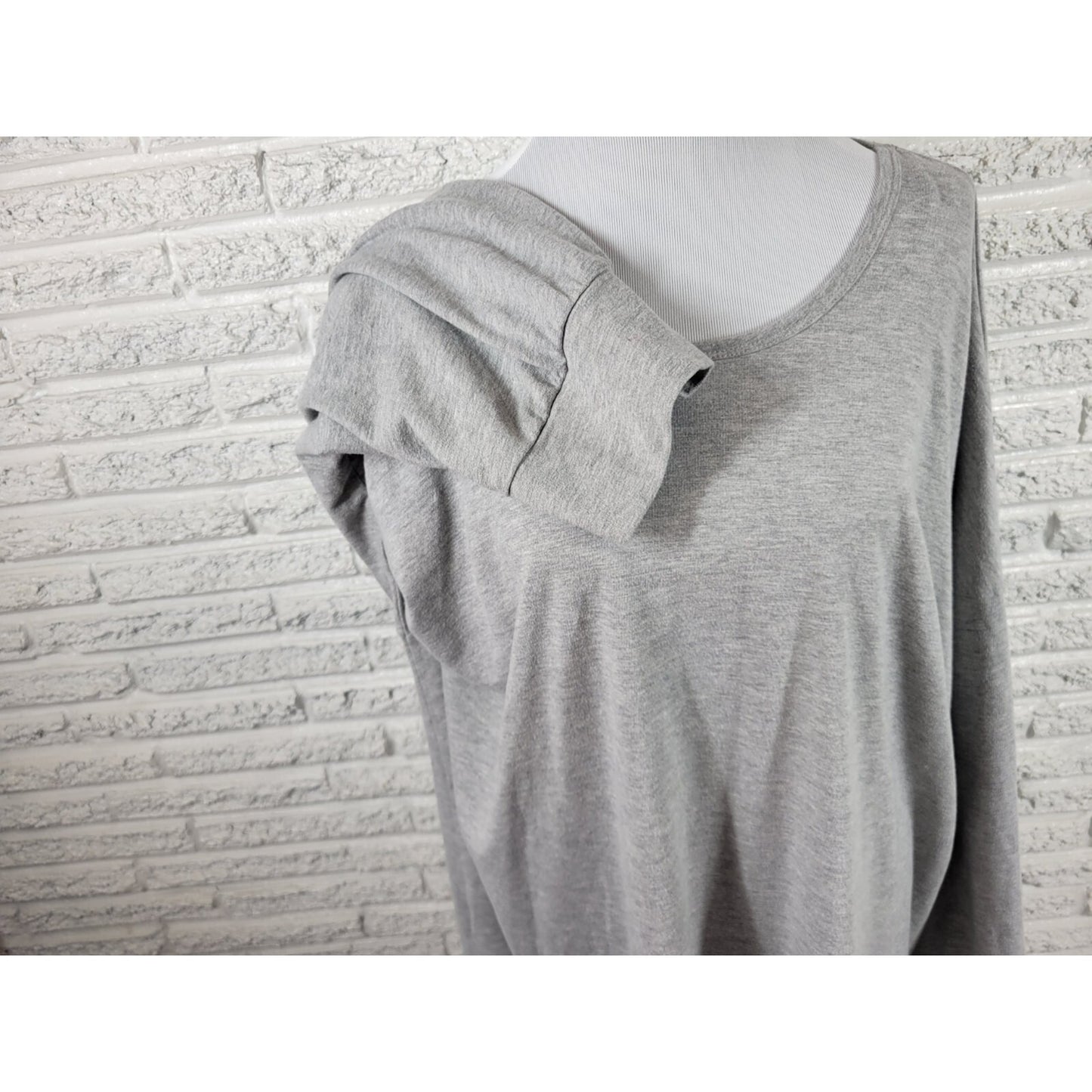 Lane Bryant Womes Sweatshirt 34 36 Plus Long Sleeve Knit Tunic Cotton Blend Gray