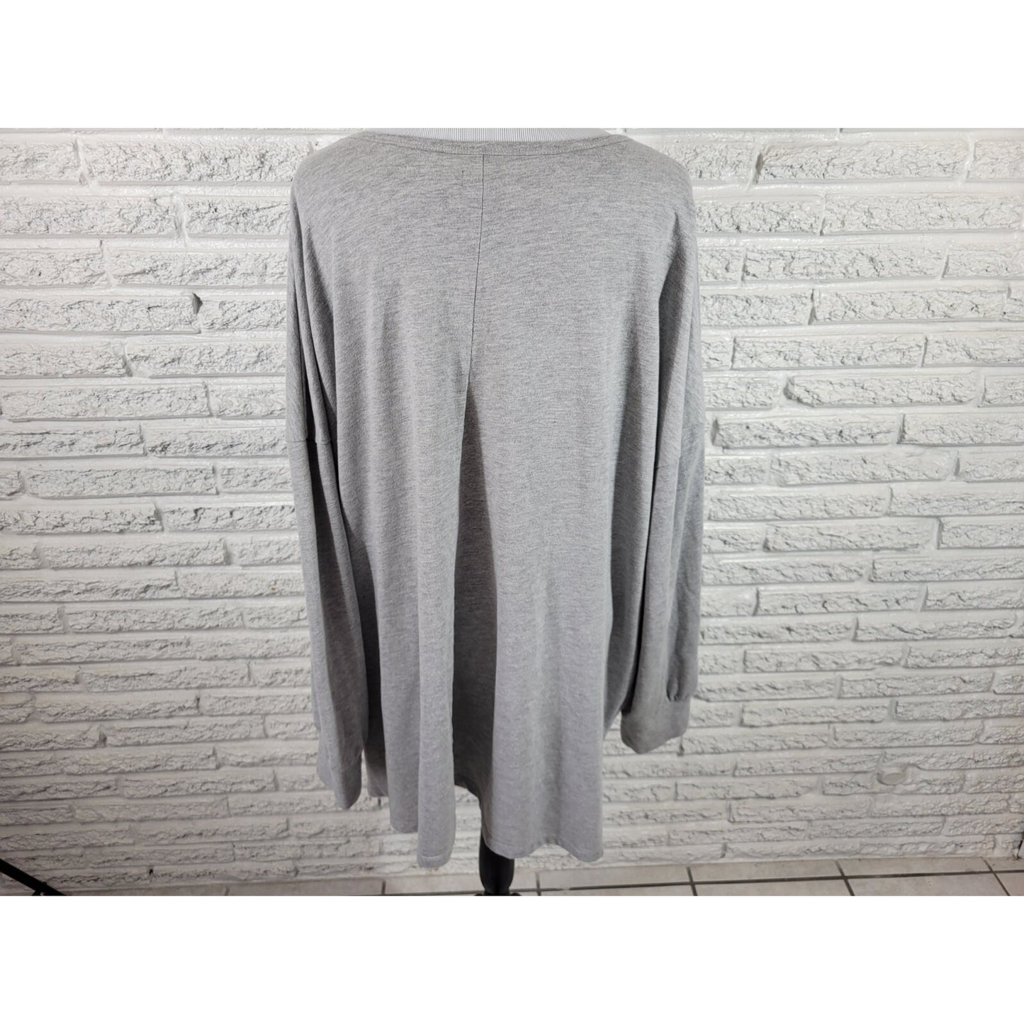 Lane Bryant Womes Sweatshirt 34 36 Plus Long Sleeve Knit Tunic Cotton Blend Gray