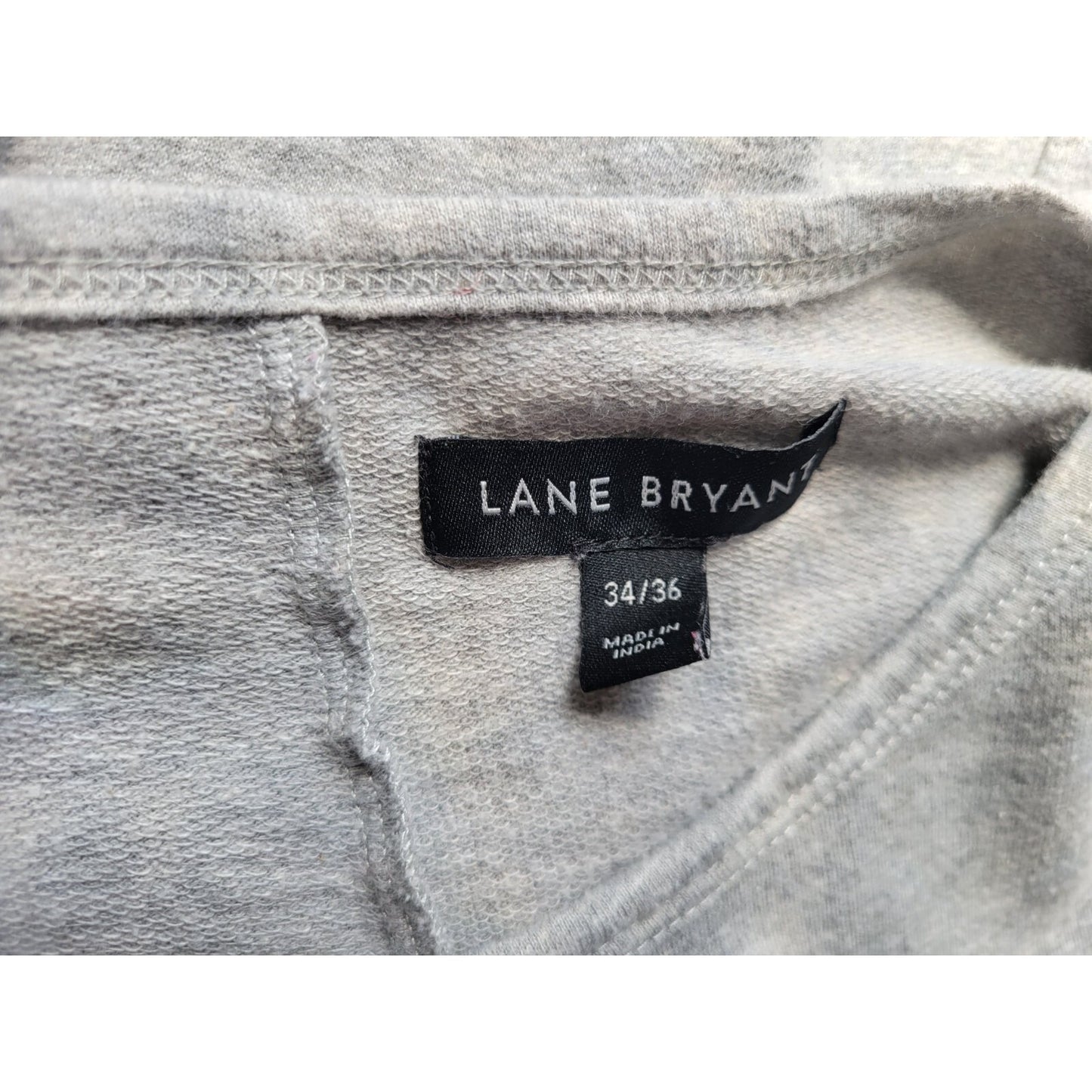 Lane Bryant Womes Sweatshirt 34 36 Plus Long Sleeve Knit Tunic Cotton Blend Gray