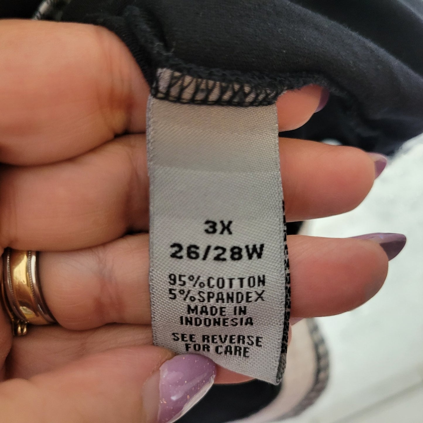 Catherines Suprema Womens Top 3X Plus Tunic Short Sleeves Black Deco Buttons