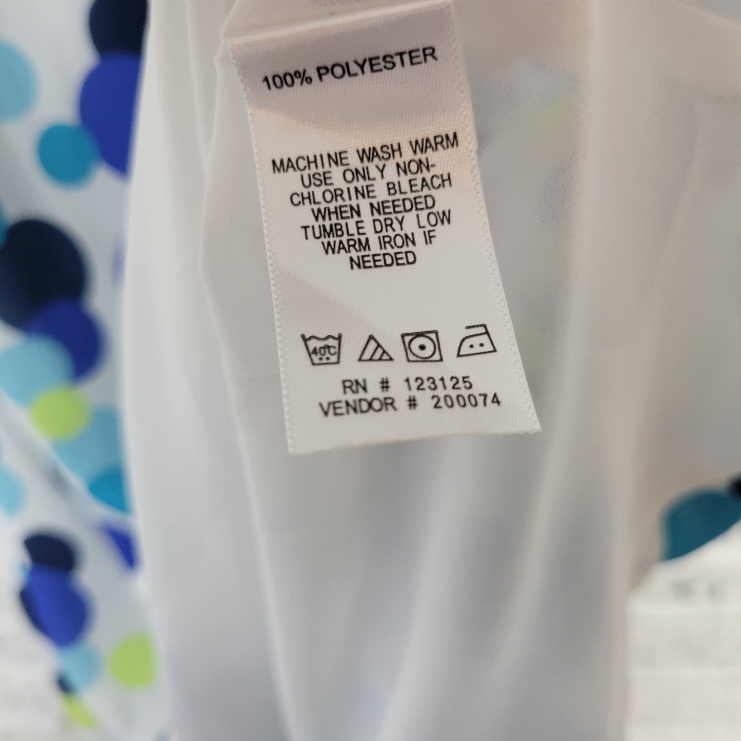 Chadwicks Women Top 1X Plus Tank Blue Green Polka Dots Lined Back Keyhole Office