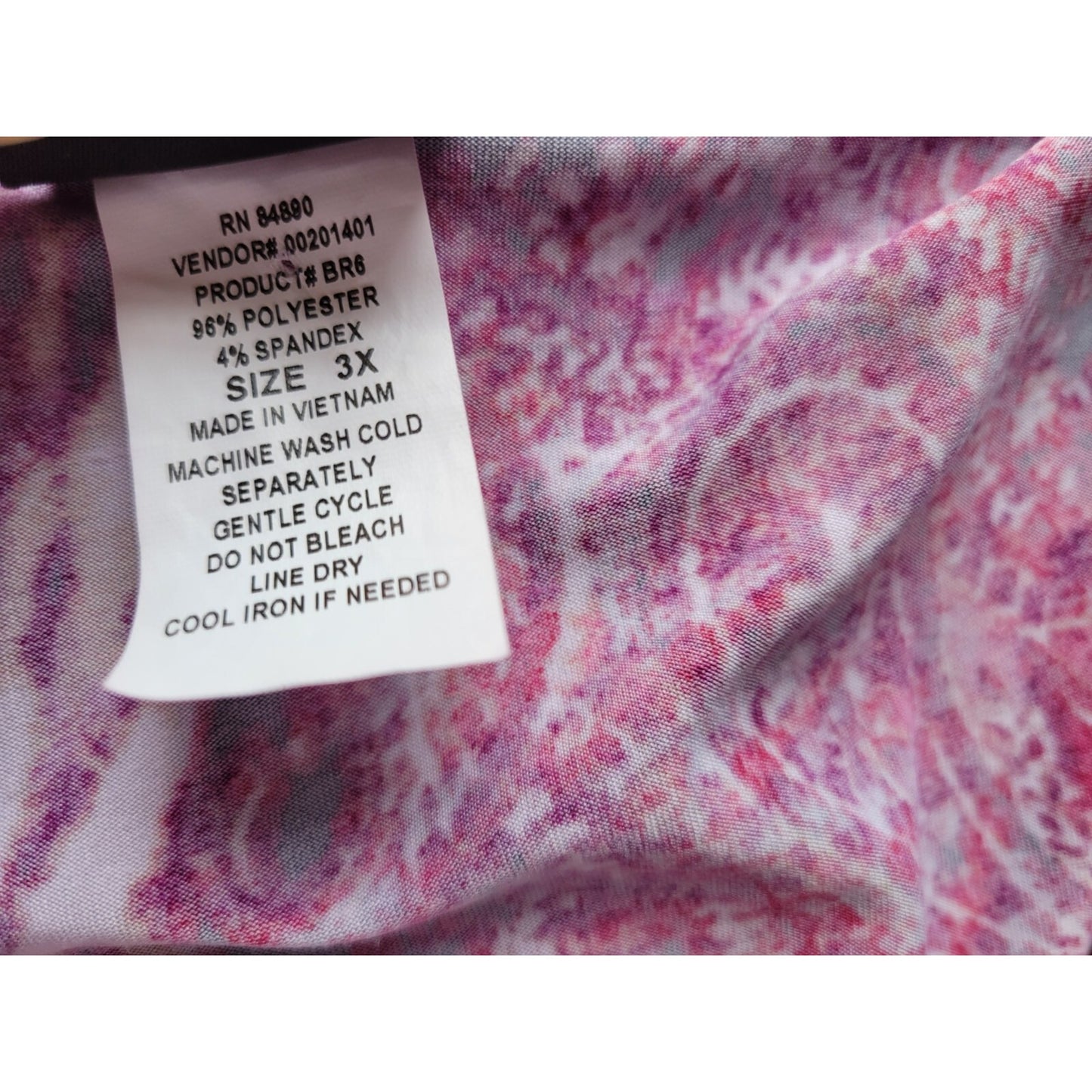 Studio Salon Womens Top 3X Plus 3/4 Sleeve Purple Paisley Poly Blend Career