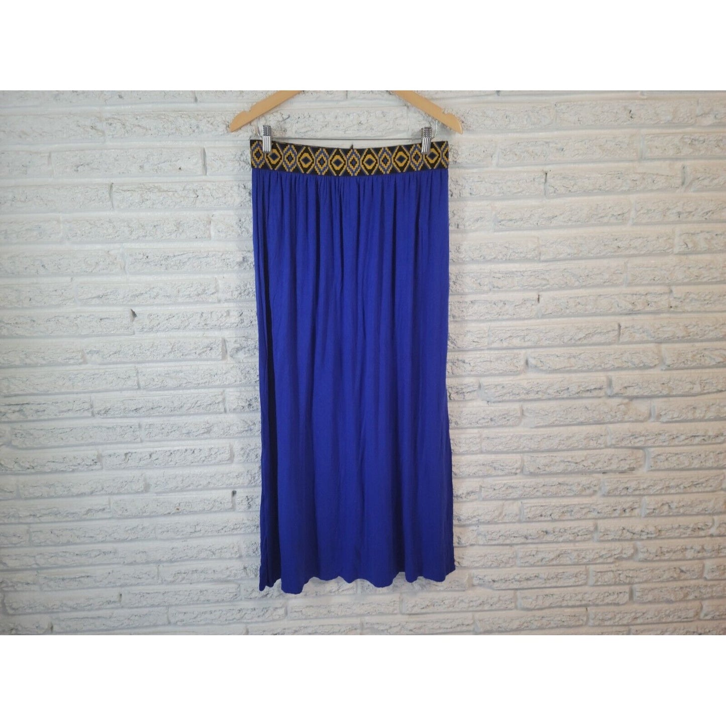 Rue 21 Womens Skirt Extra Large XL Maxi Pencil Blue Elastic Waist Pull On Office