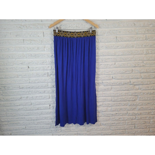 Rue 21 Womens Skirt Extra Large XL Maxi Pencil Blue Elastic Waist Pull On Office