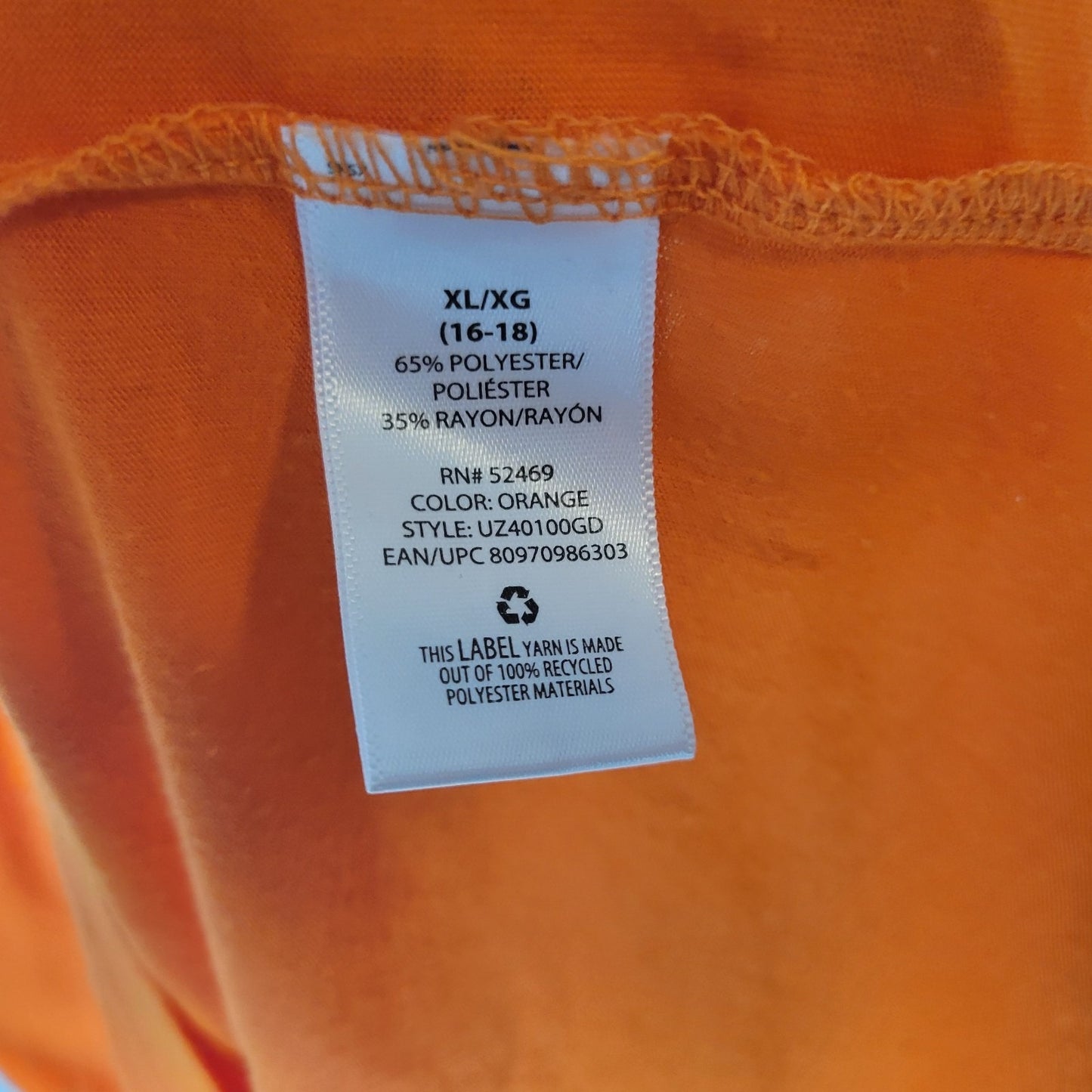 Halloween Womens Pajama Top XL 16 18 Gown Vampire Fangtastic Orange Poly Blend