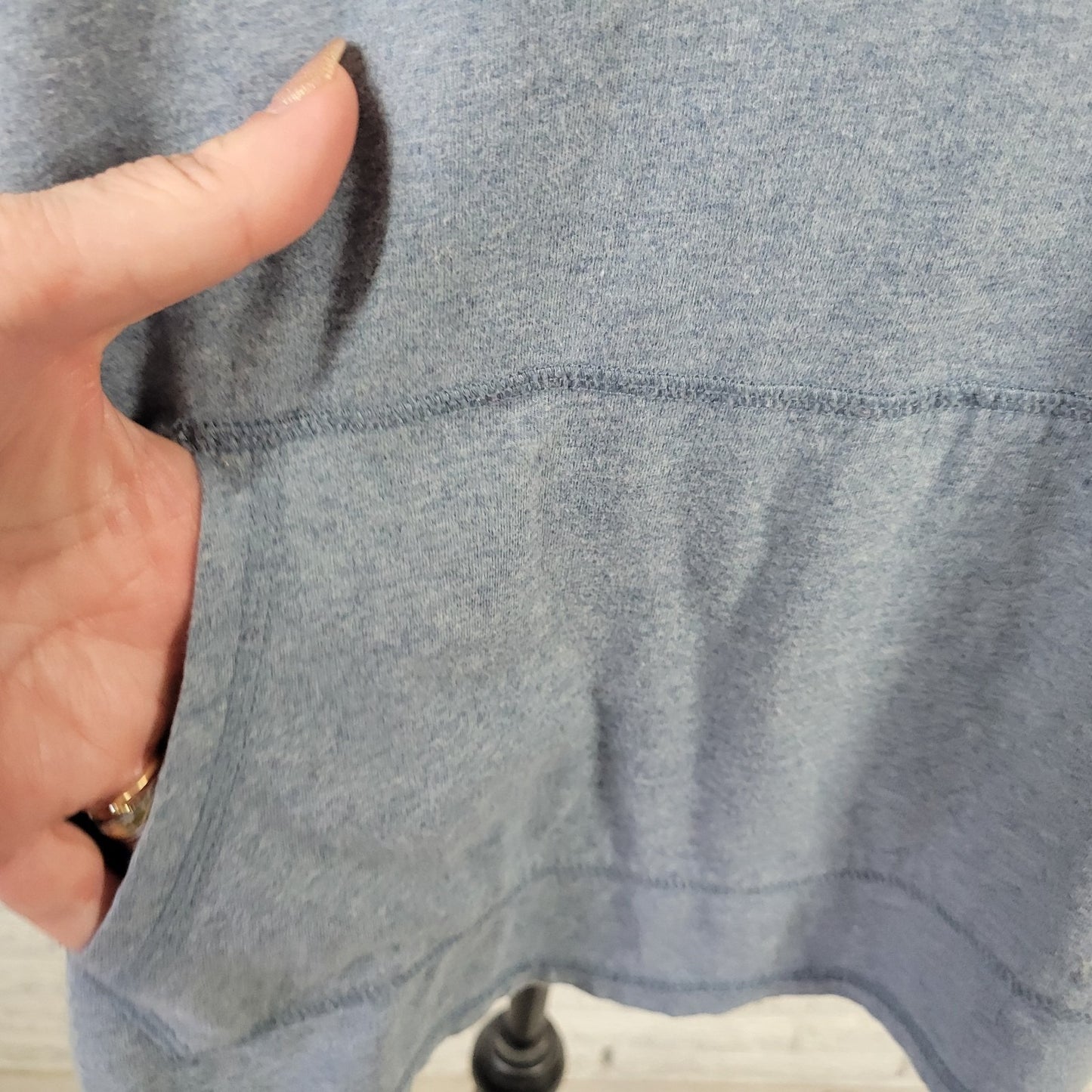 Sonoma Women's Plus Size 2X Blue 100% Cotton T-Shirt Hoodie Roll Tab Sleeve