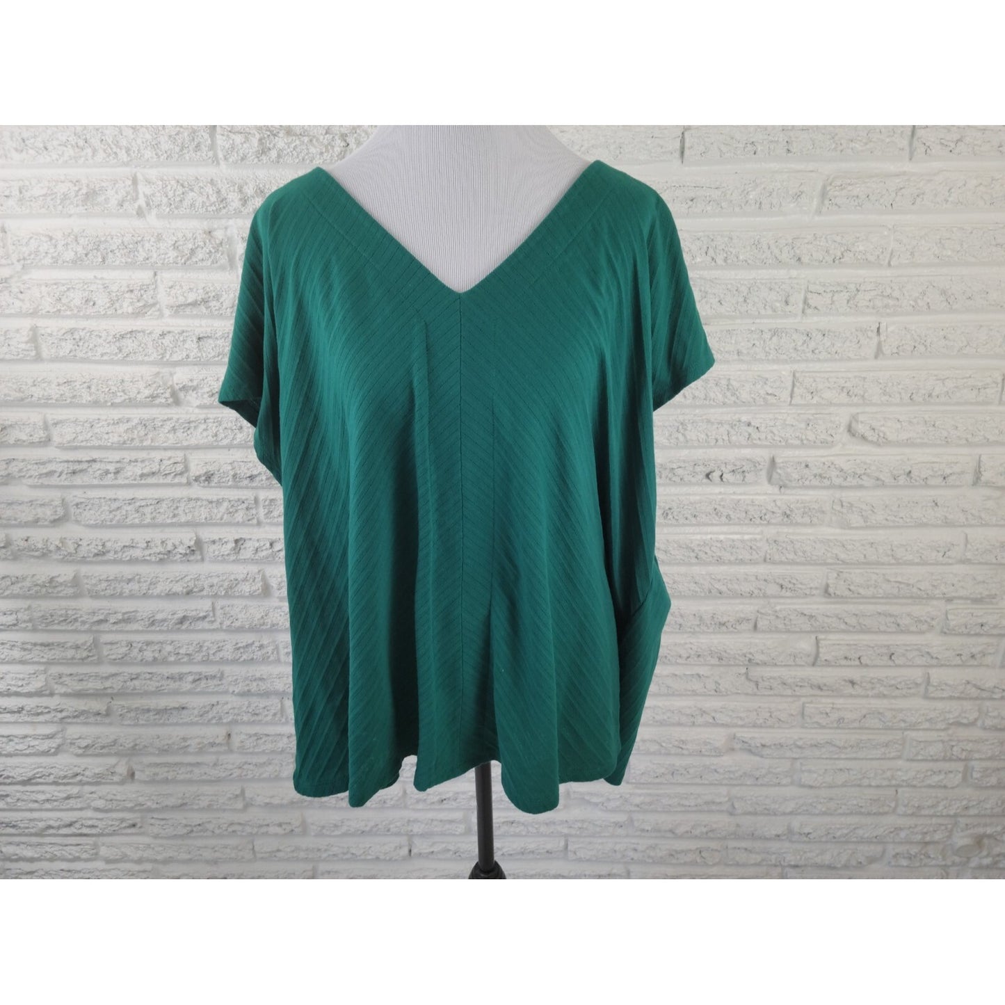 Liz Claiborne Womens Top 5X Plus Sleeveless Knit Green Cotton Blend Casual