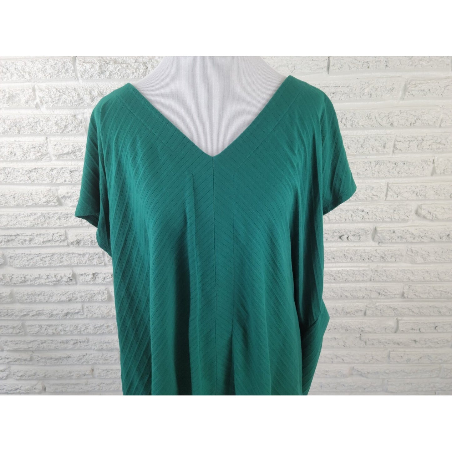Liz Claiborne Womens Top 5X Plus Sleeveless Knit Green Cotton Blend Casual