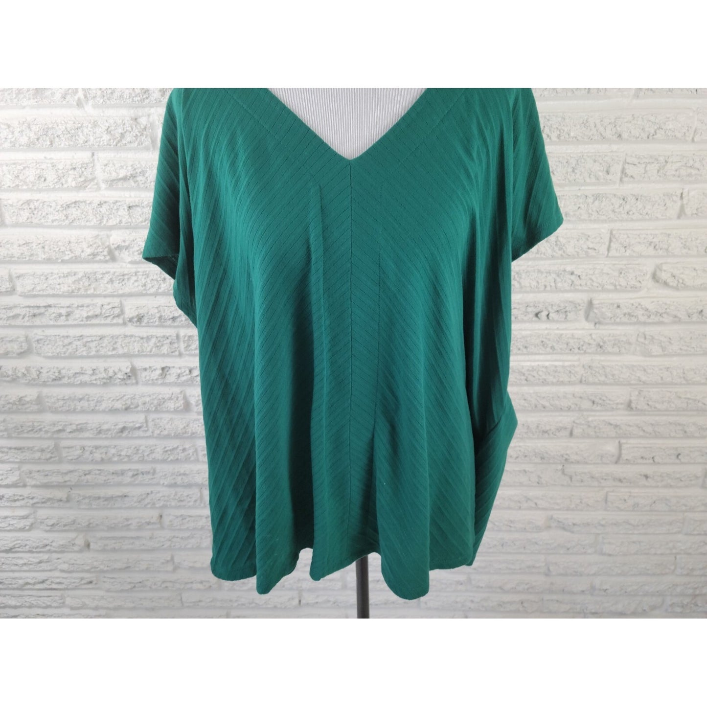 Liz Claiborne Womens Top 5X Plus Sleeveless Knit Green Cotton Blend Casual