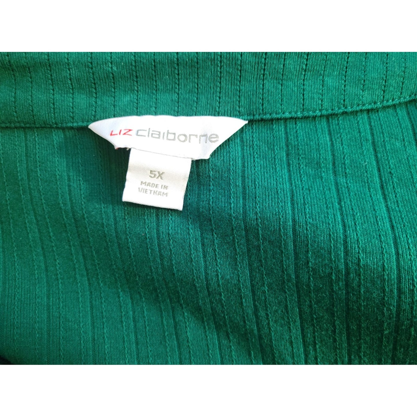 Liz Claiborne Womens Top 5X Plus Sleeveless Knit Green Cotton Blend Casual