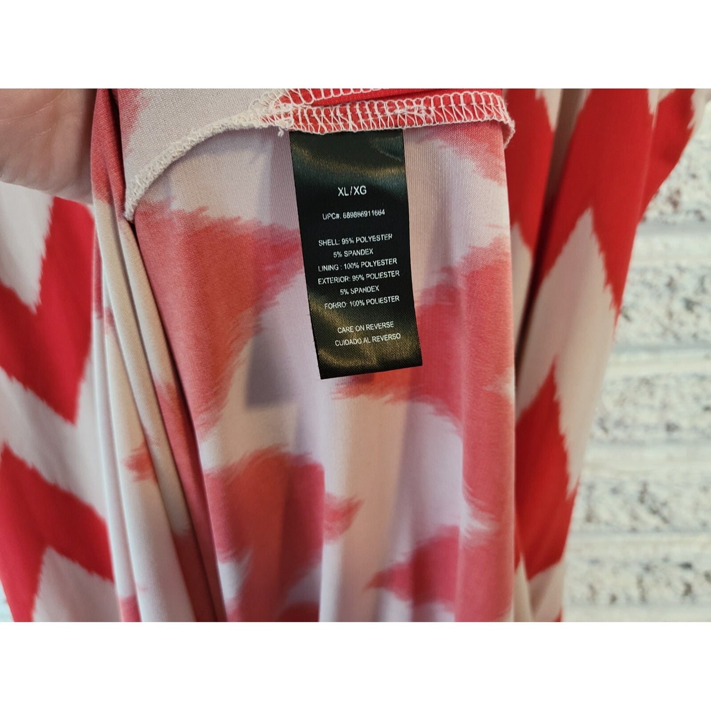 Jessica Howard XL Tank Dress Red Chevron Sleeveless Midi Pullover Stretch Casual