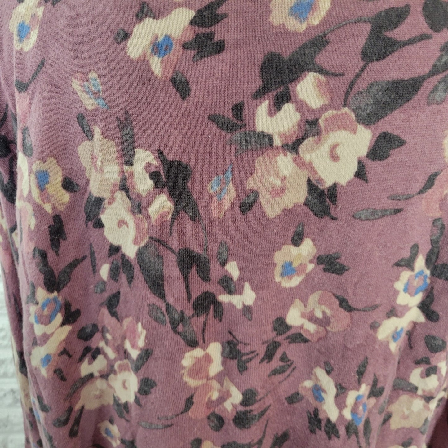 Lauren Ralph Lauren Womens Sweater XXL Plus Lavender Floral Casual Cotton Blend