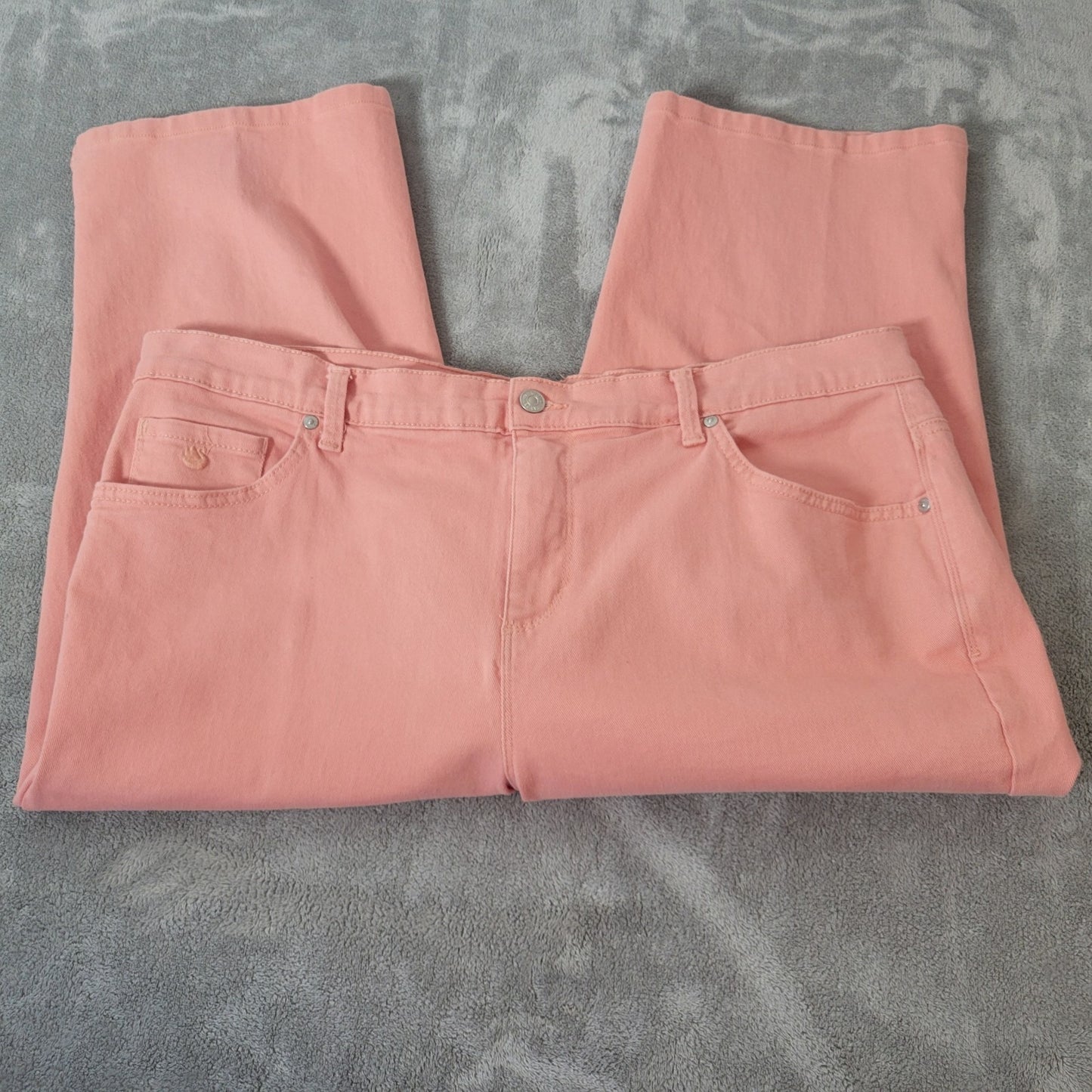 Gloria Vanderbilt Amanda Womens Jeans 18W Plus Capri Orange Denim Zip Fly Comfy