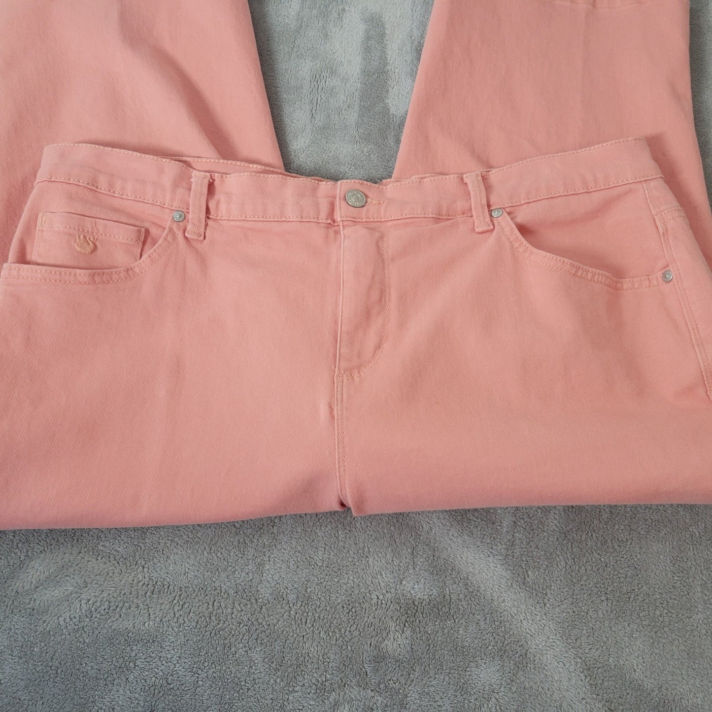 Gloria Vanderbilt Amanda Womens Jeans 18W Plus Capri Orange Denim Zip Fly Comfy